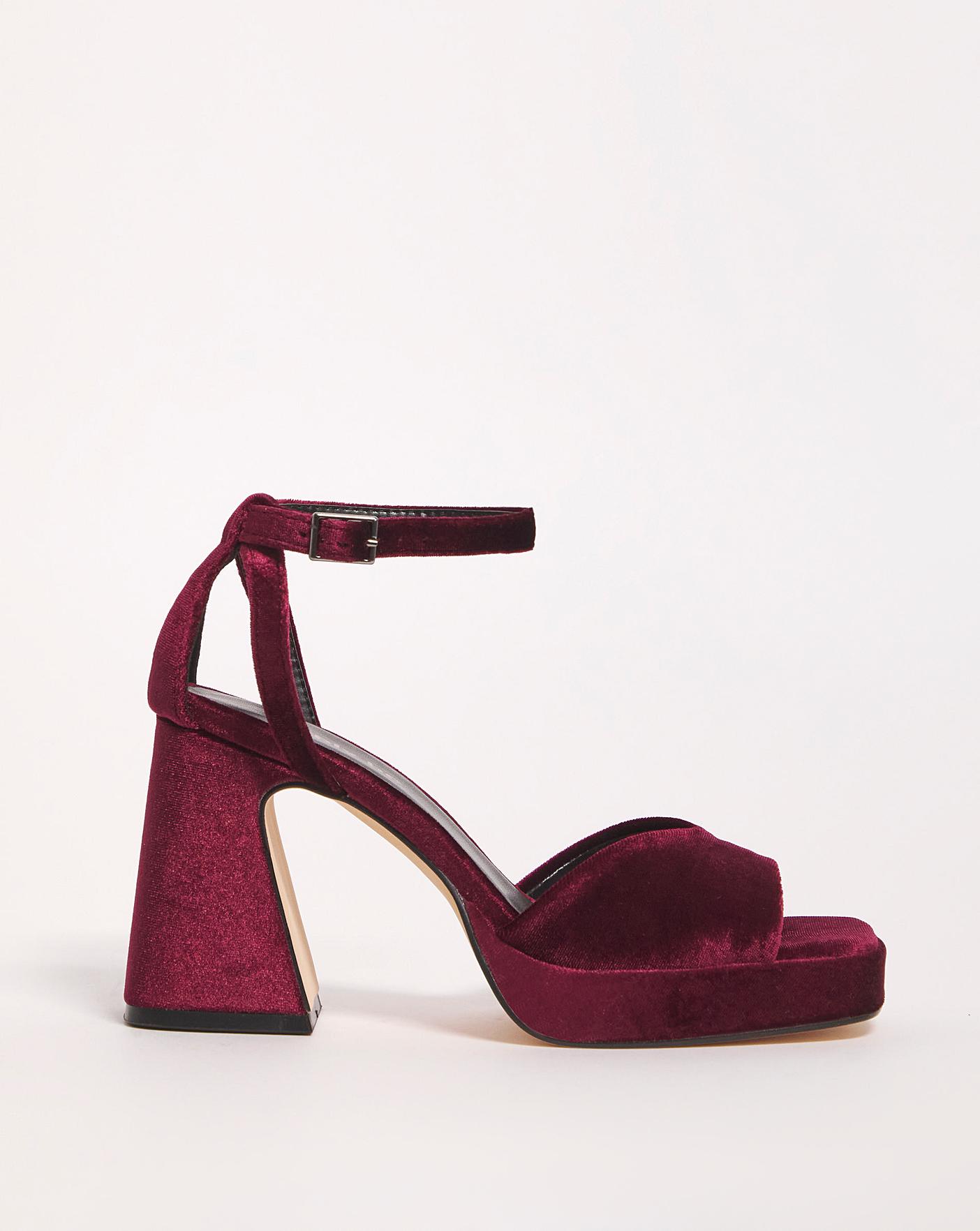 Platform Flare Heeled Sandals Wide | Simply Be