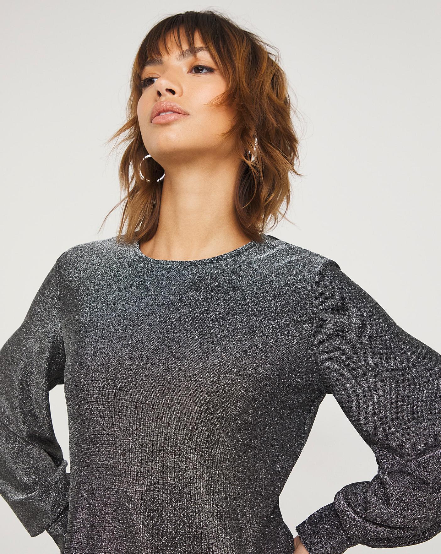 Long Sleeve Cut Out Back Detail Top | J D Williams