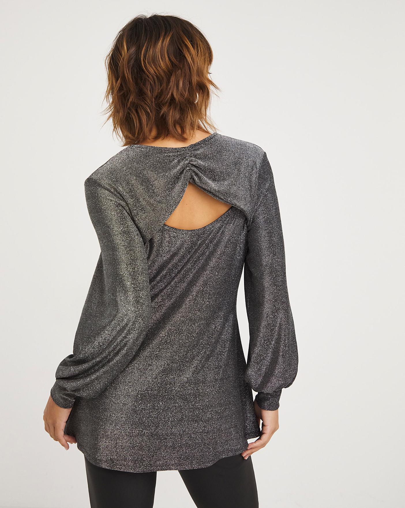 Long Sleeve Cut Out Back Detail Top Oxendales