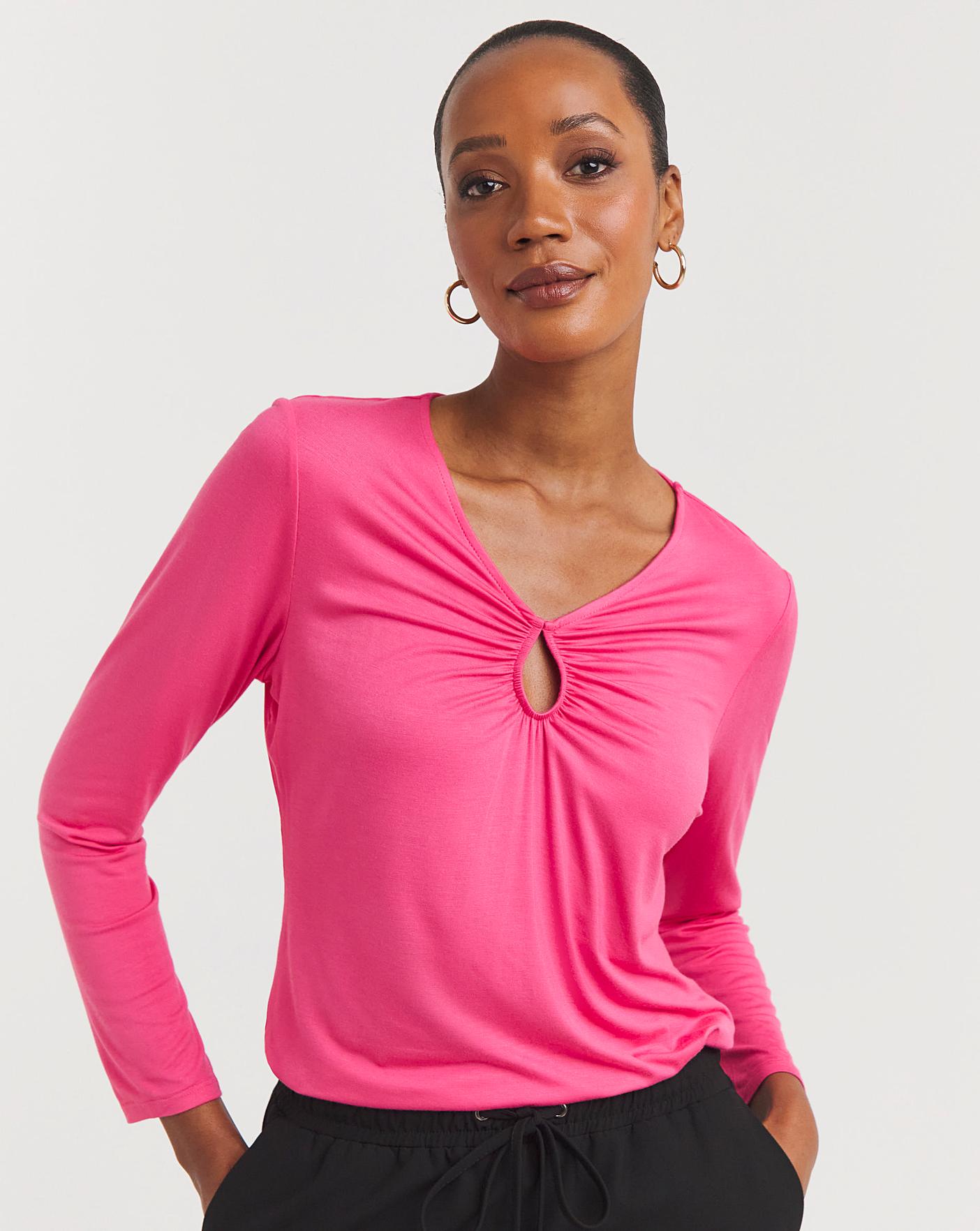 Front Keyhole Detail Long Sleeve Top
