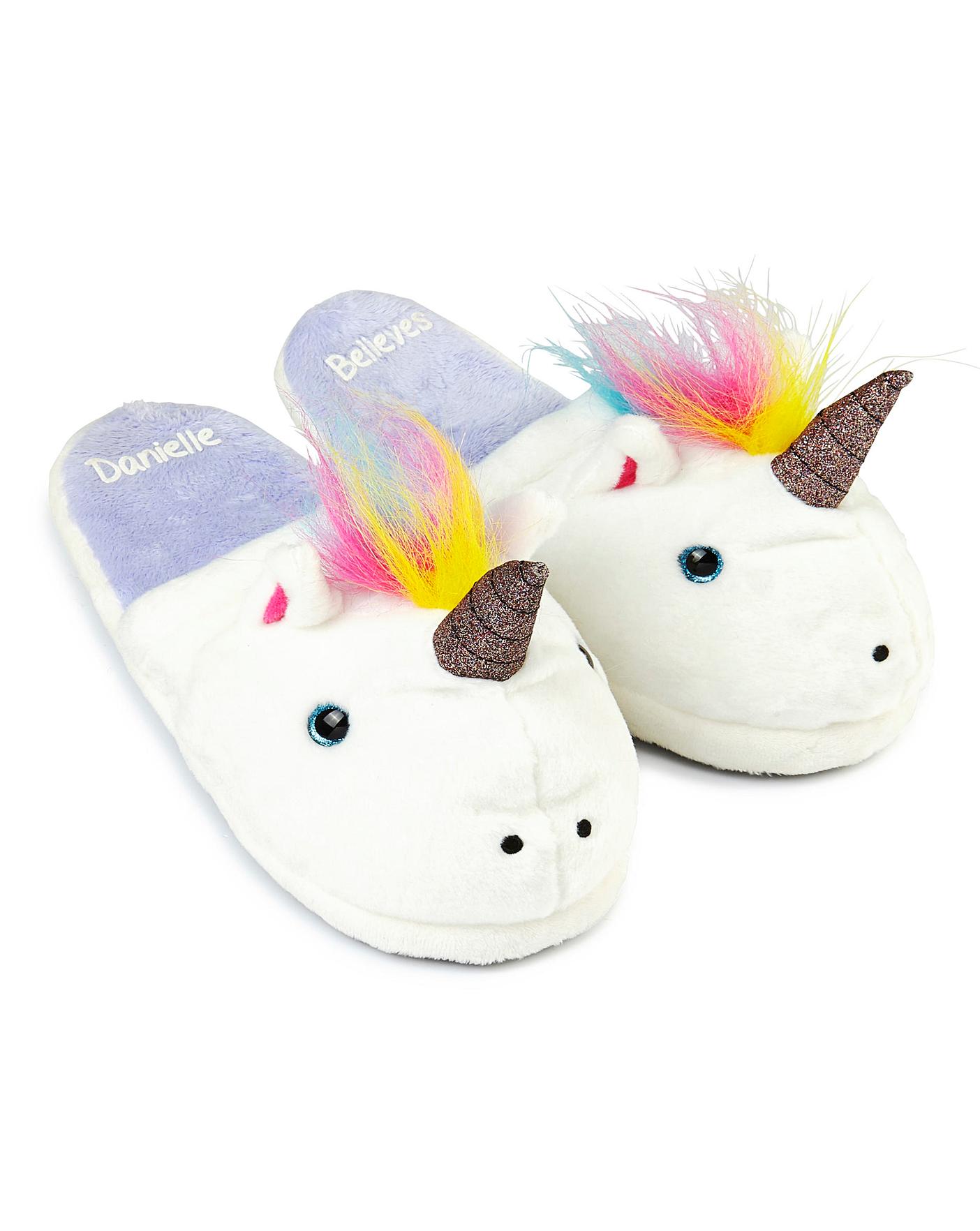 slip on unicorn slippers