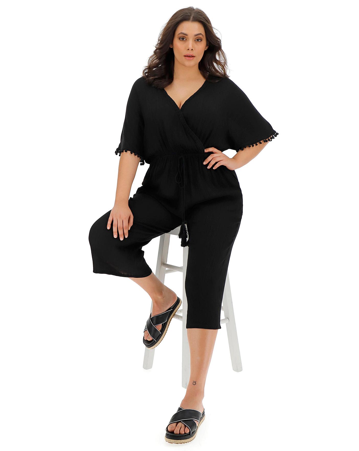 black crinkle jumpsuit