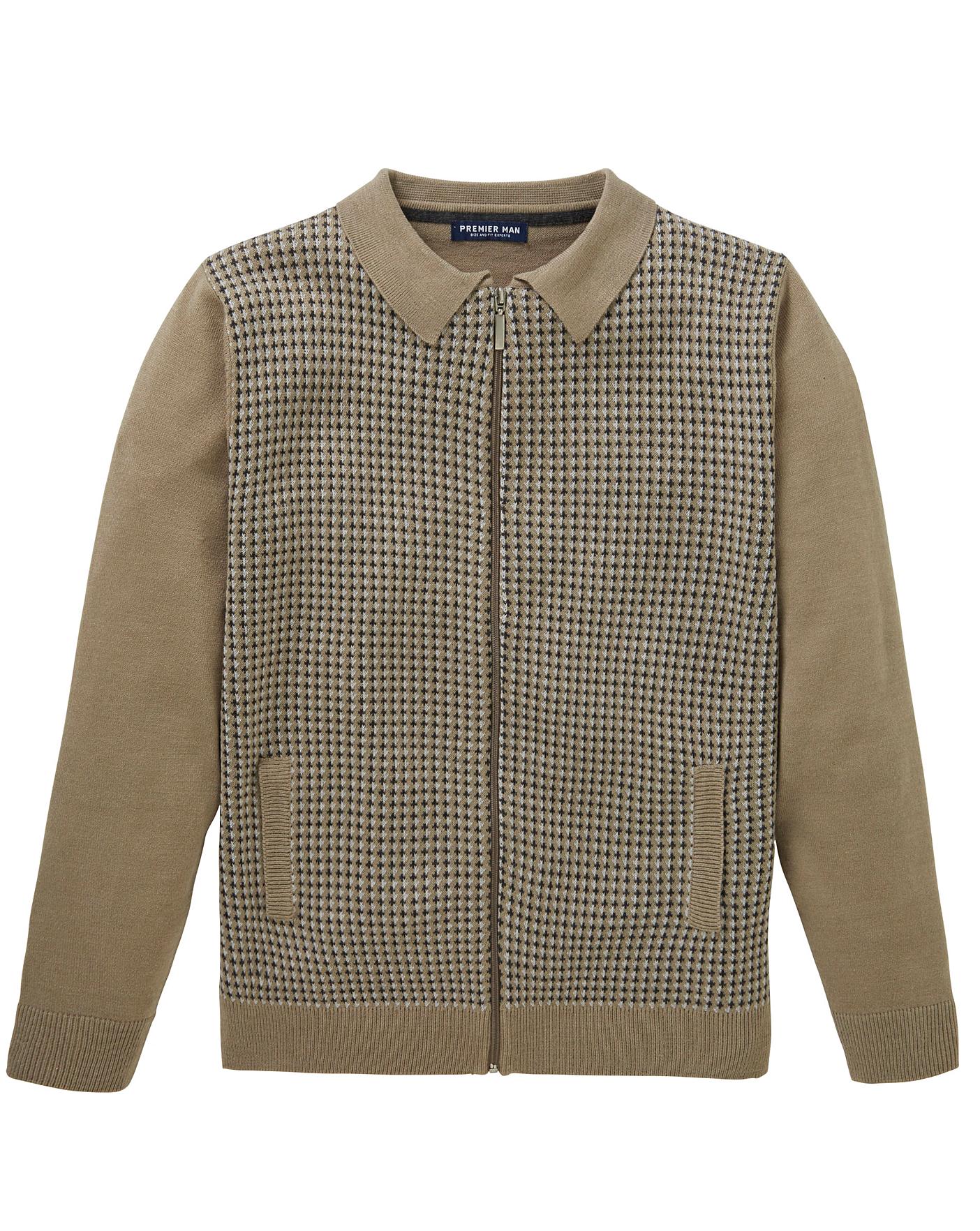 premier man zip cardigans