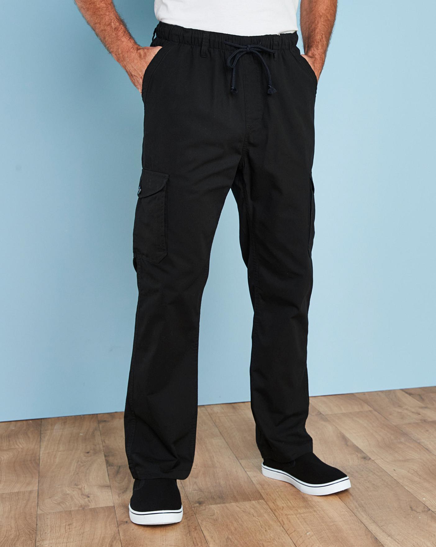 Premier Man Black Cargo Trousers | Premier Man