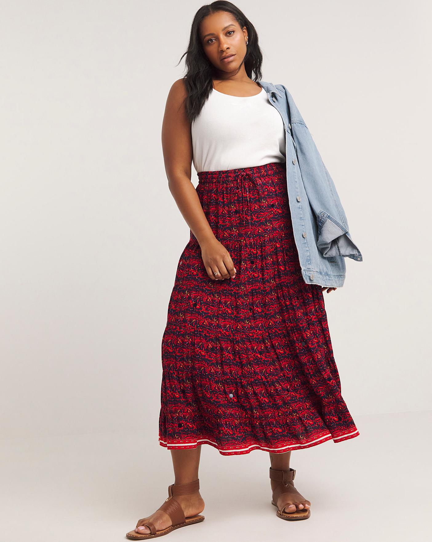 Plus size boho maxi skirts best sale