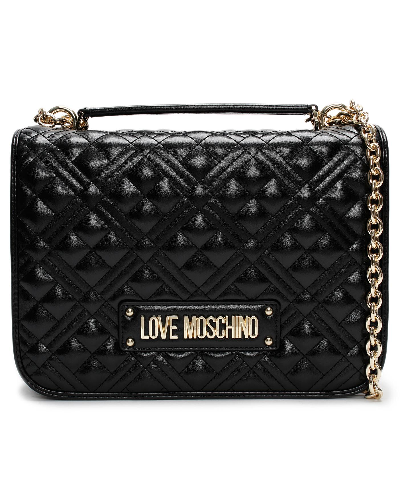 moschino black quilted bag