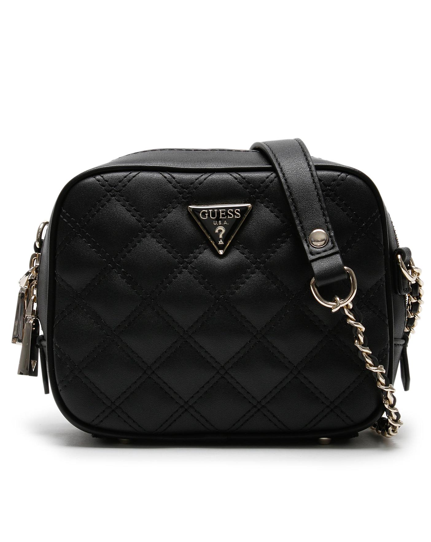 guess black quilted bag