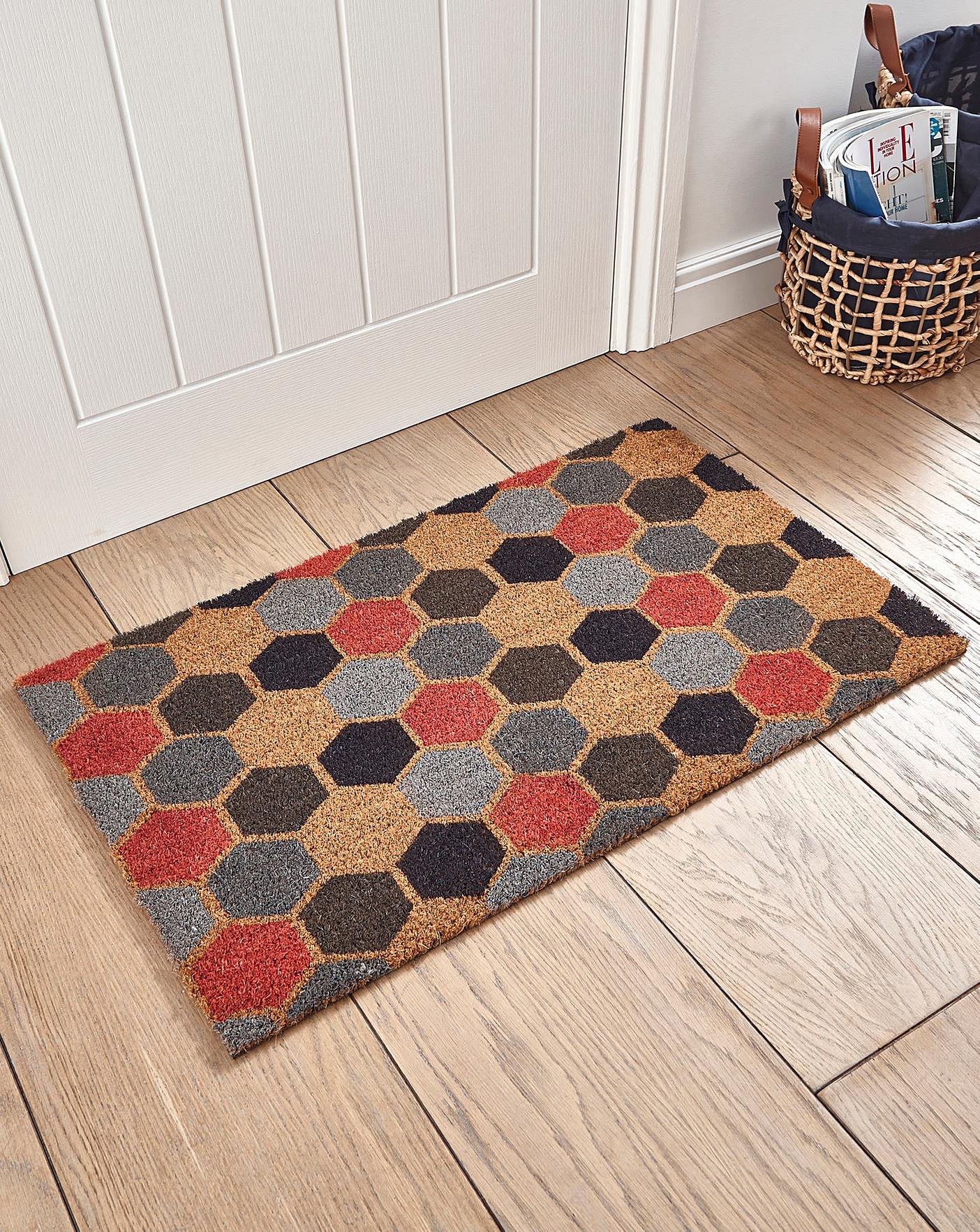 Hexagon Coir Doormat J D Williams