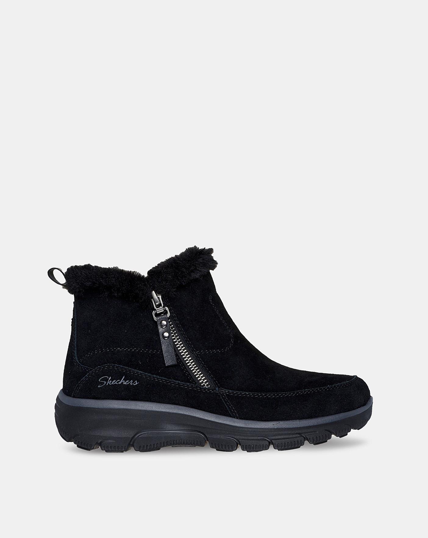 Skechers Easy Going Zip Boots Wide Fit Simply Be
