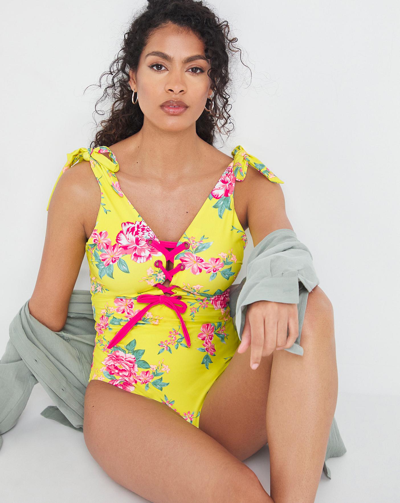 Yellow Tie up Monokini –