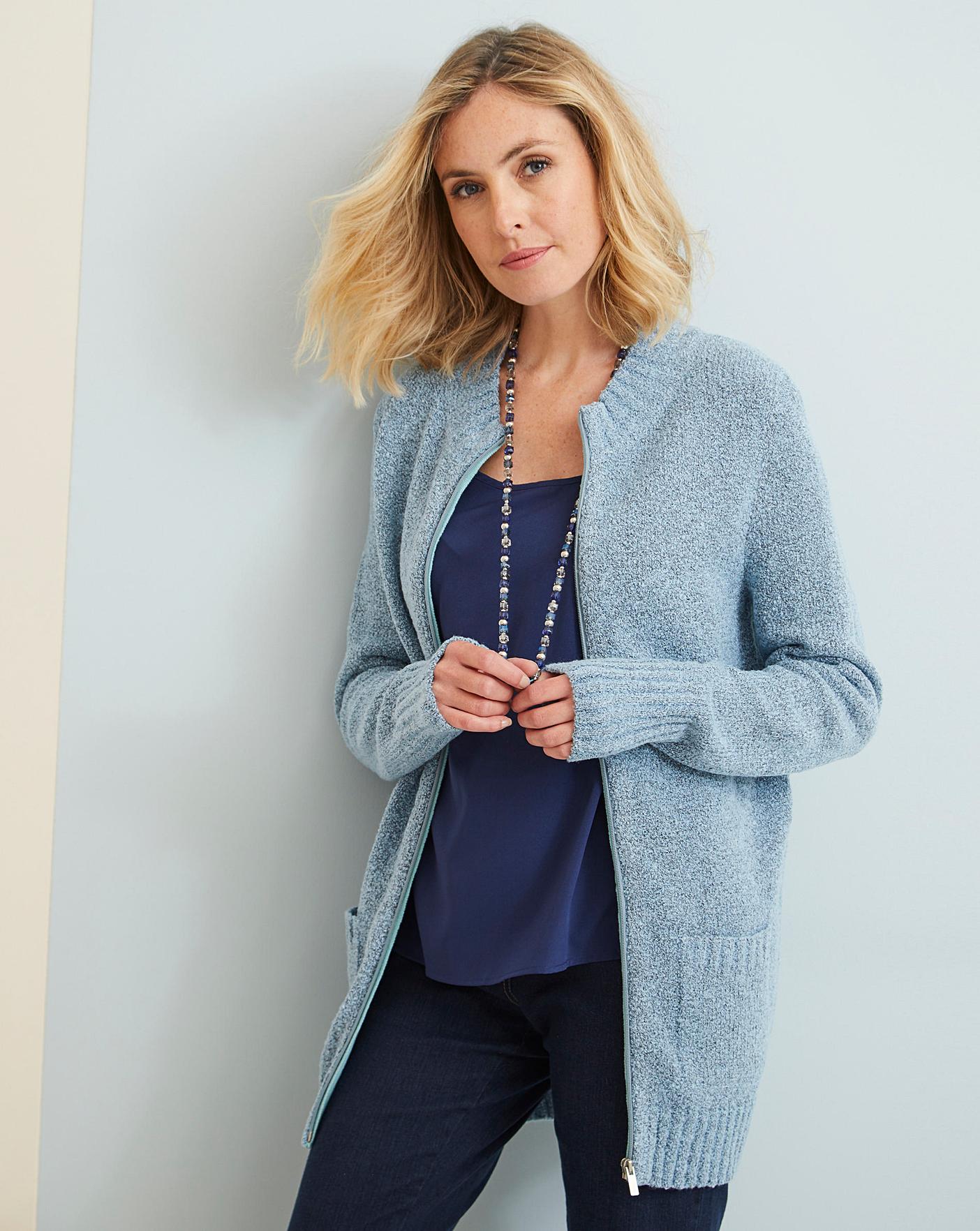 Julipa Boucle Zip Cardigan | J D Williams