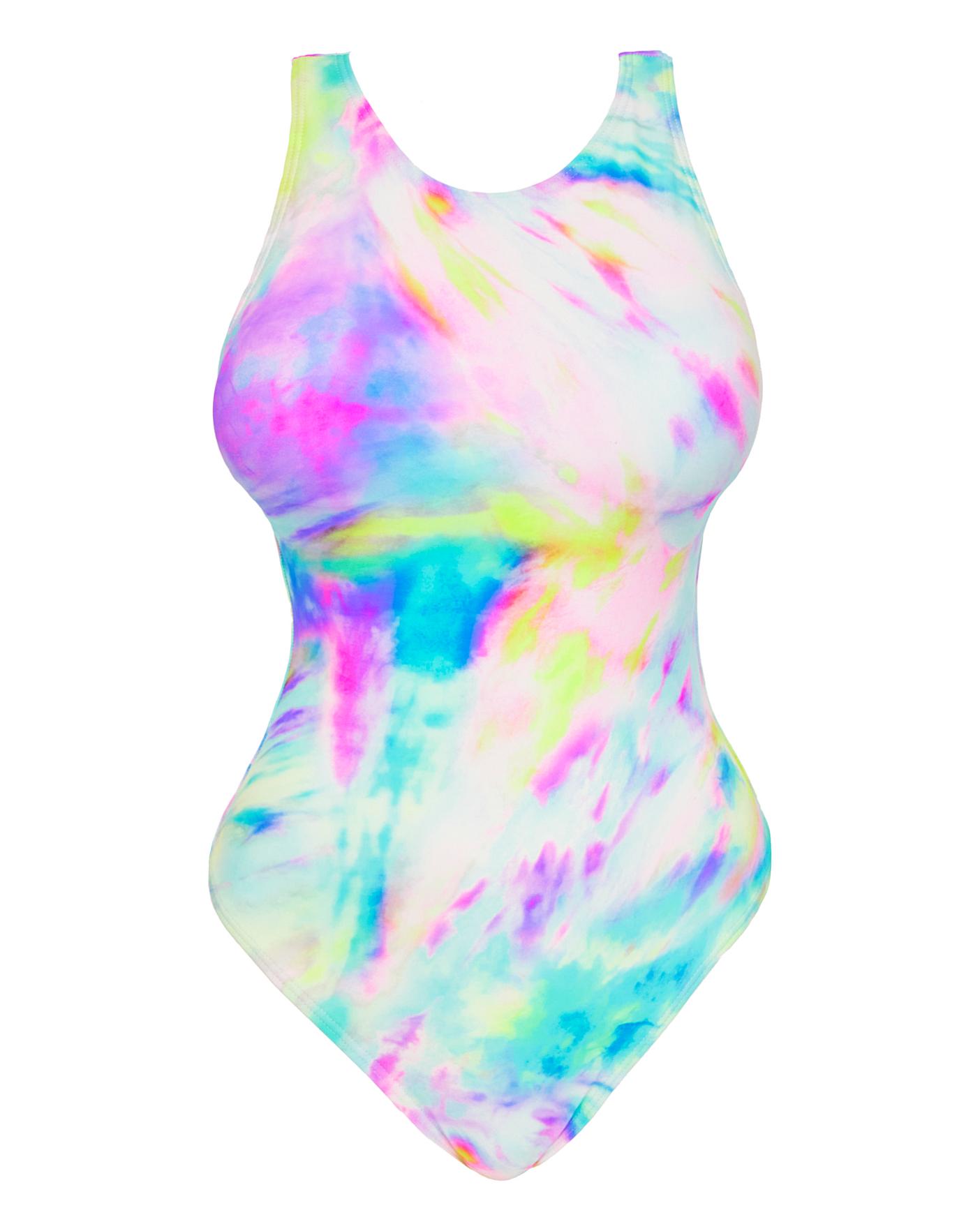 Pastel tie dye swimsuit deals