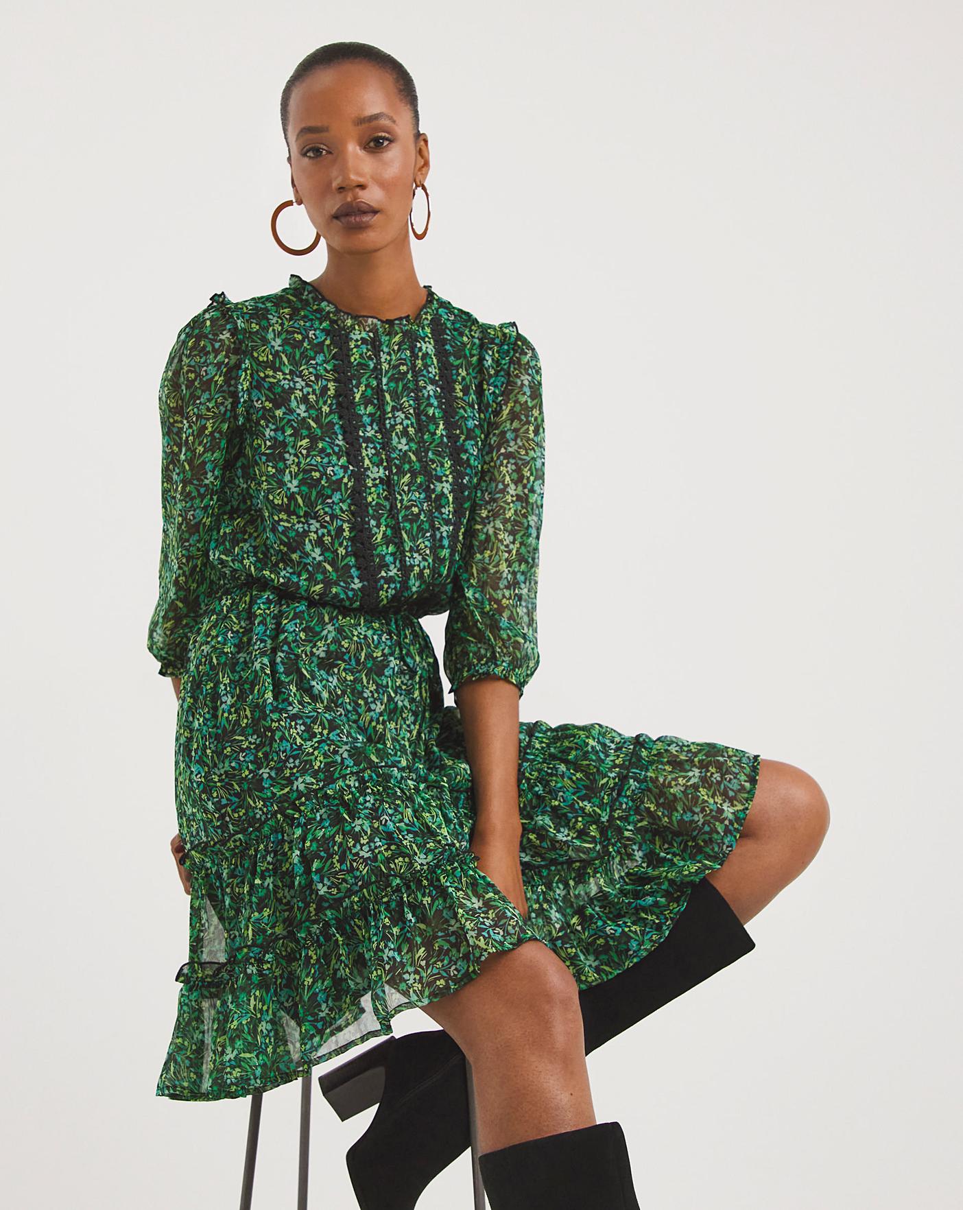 Oasis green 2024 animal print dress