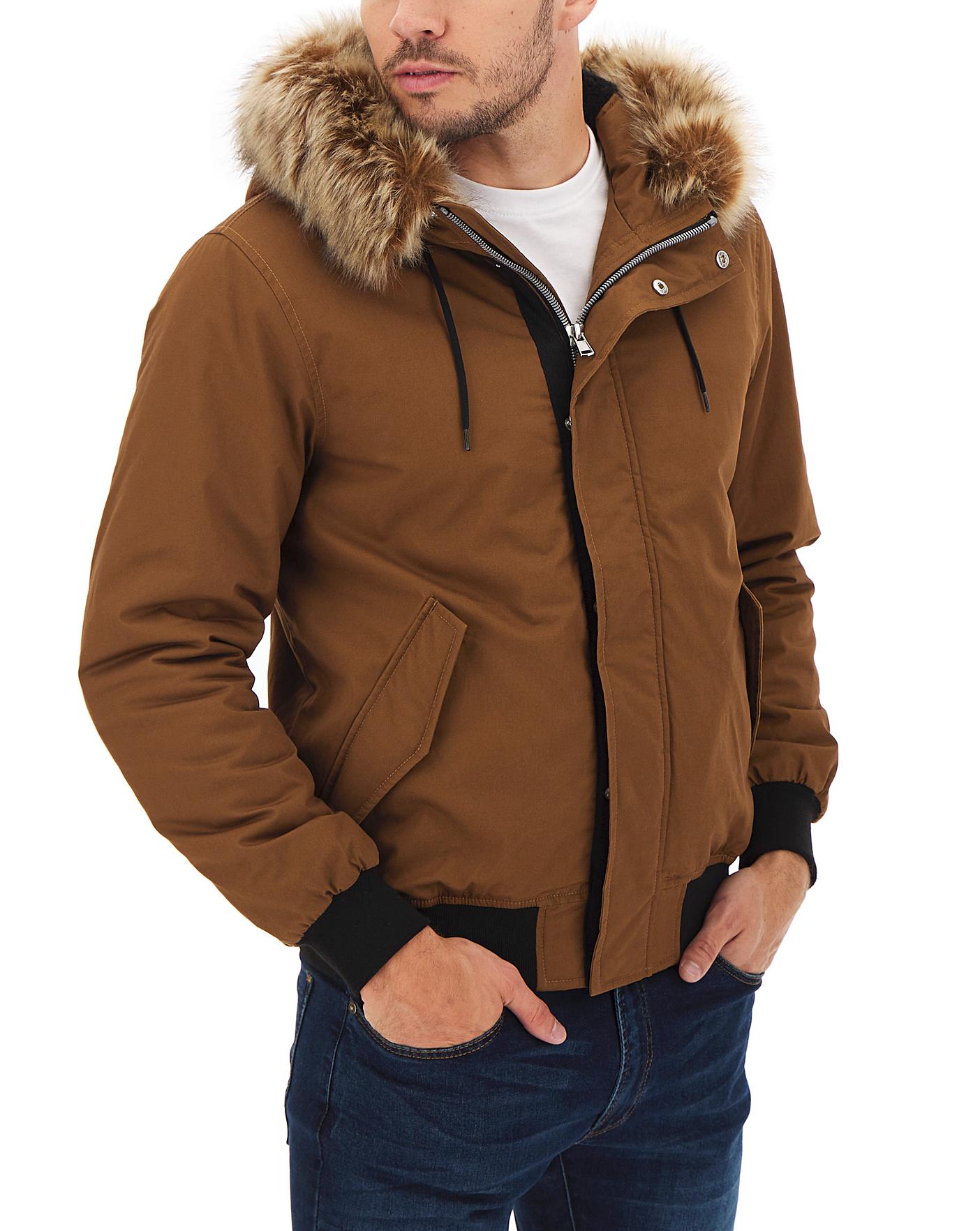 hooded fur bomber jacket
