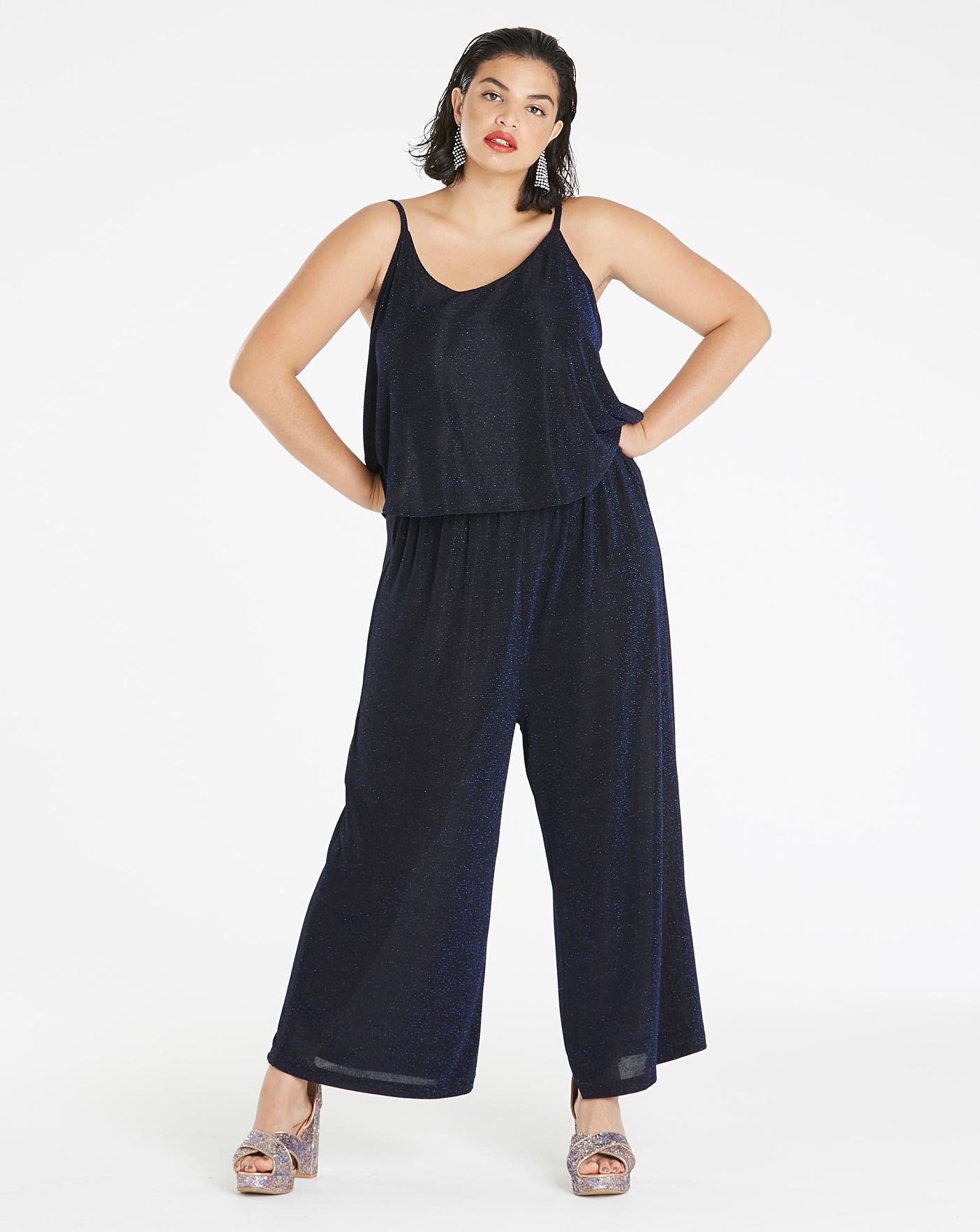 blue glitter jumpsuit