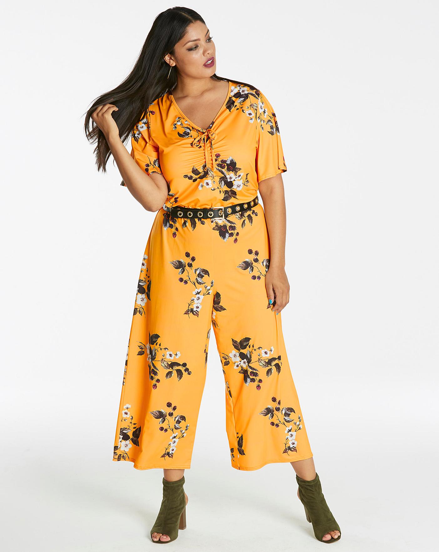 Angel Sleeve Print Jumpsuit | Simply Be