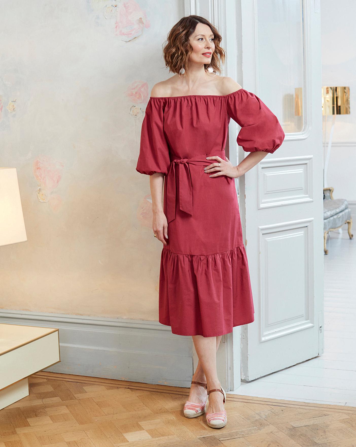 Cotton 2024 bardot dress