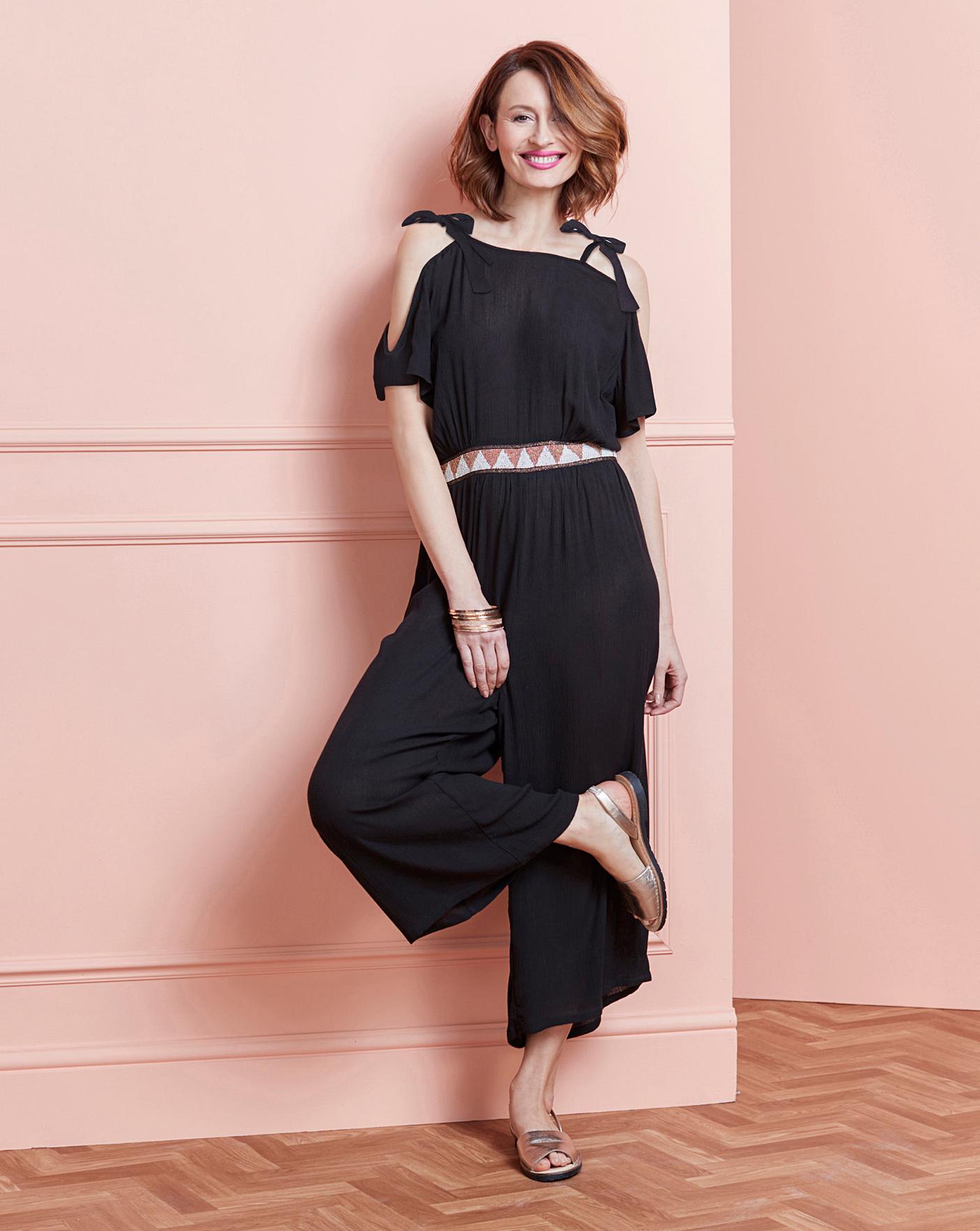 tie shoulder jumpsuit