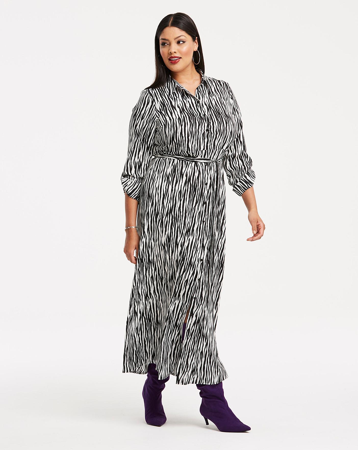 Zebra Print Maxi Shirt Dress Simply Be
