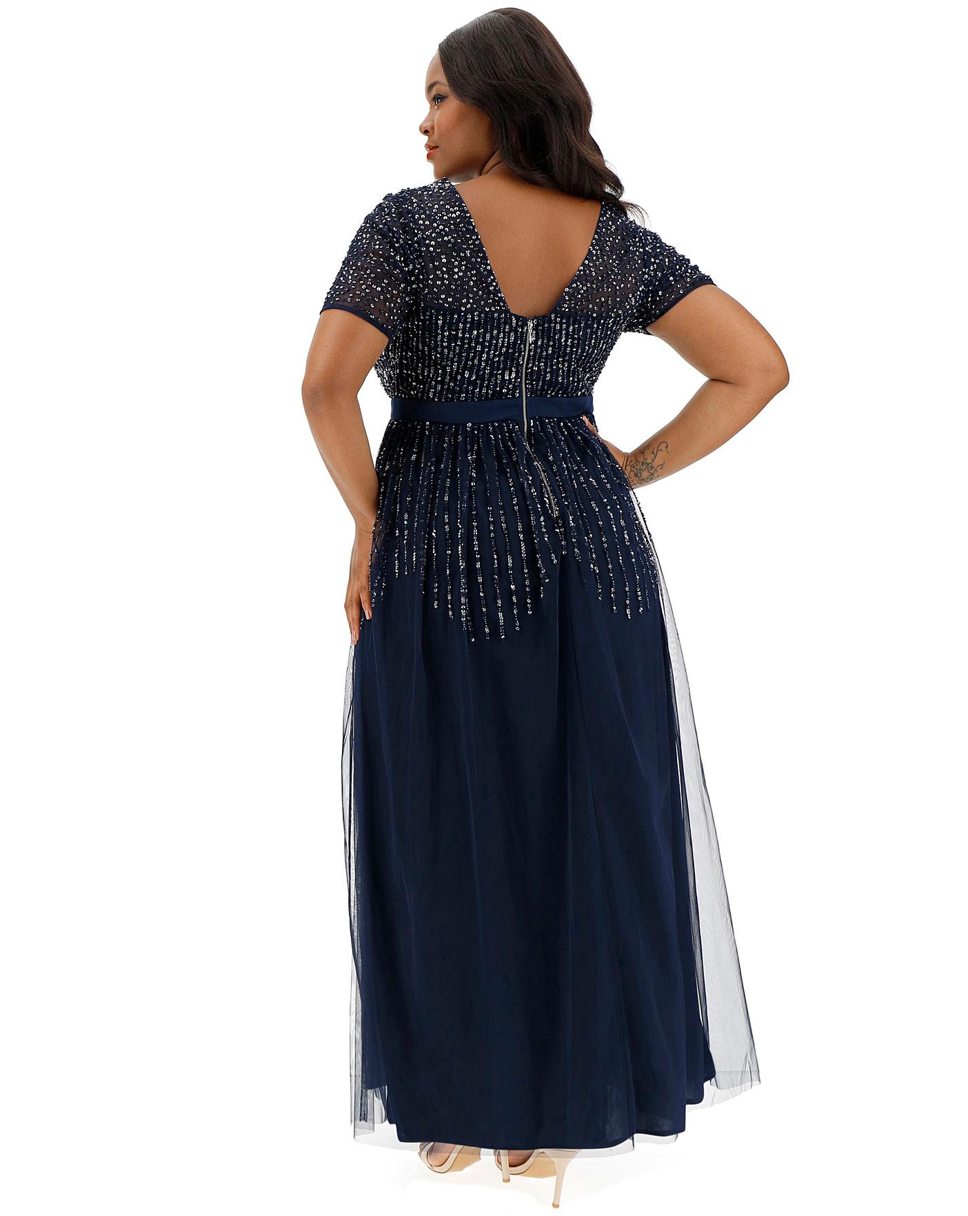 maya curve sequin maxi dress