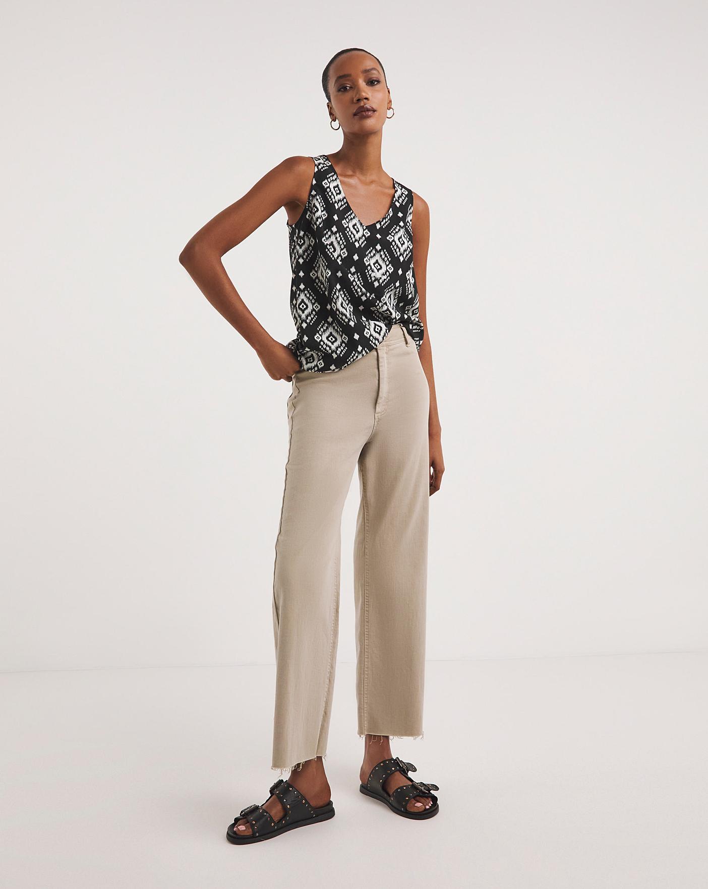 V Neck Woven Vest Fashion World