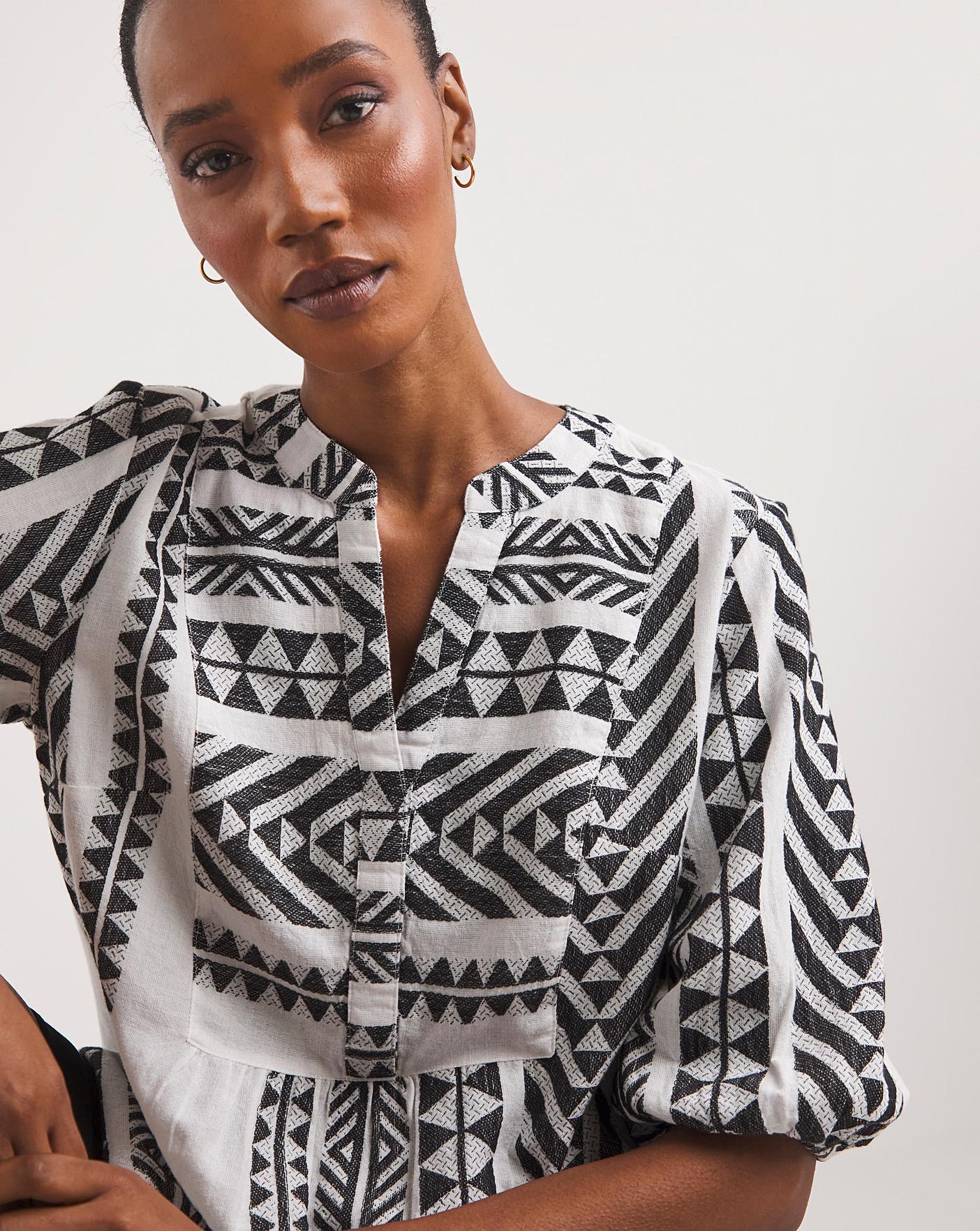 V Neck Embroidered Top J D Williams