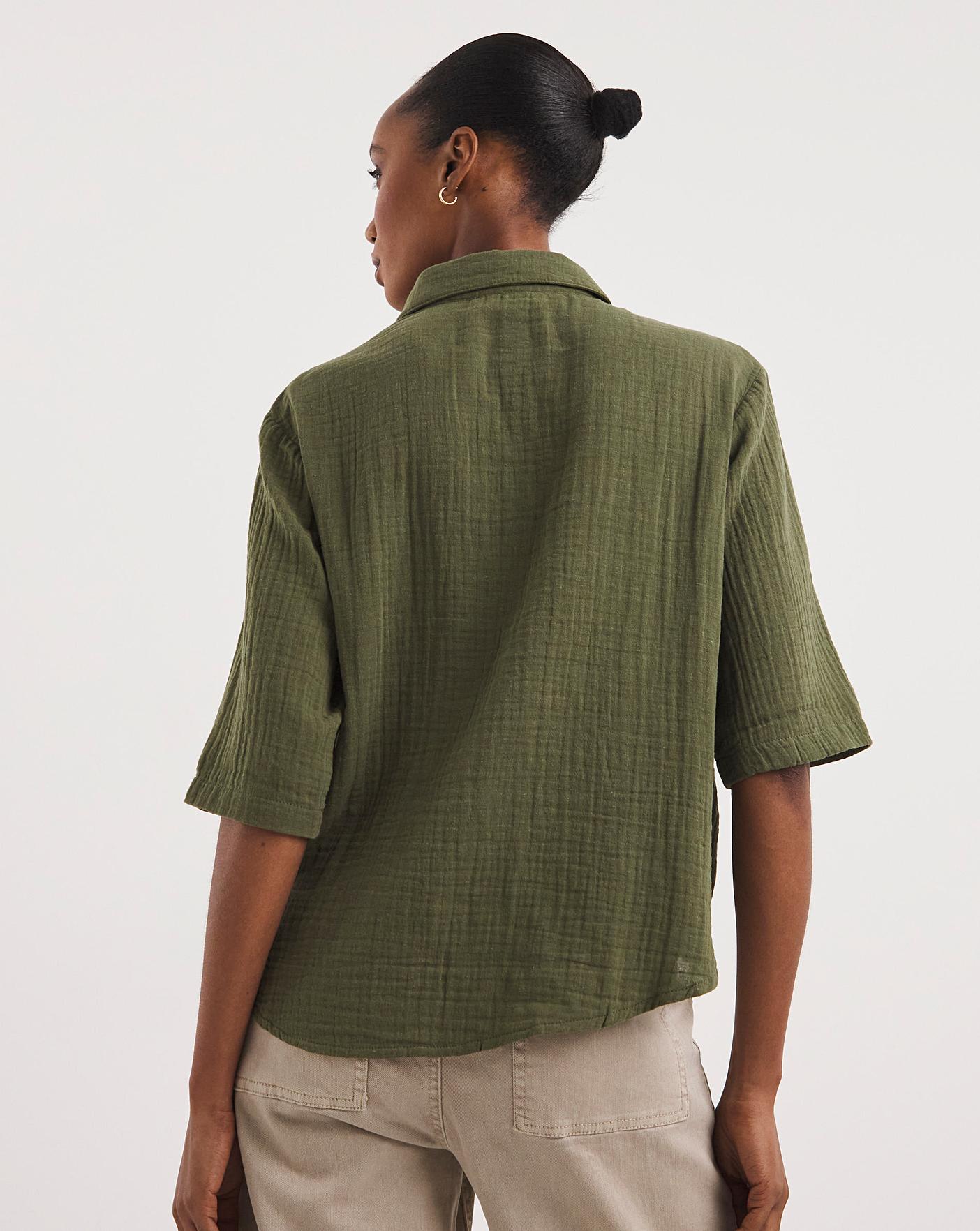 Cheesecloth Tie Front Shirt J D Williams