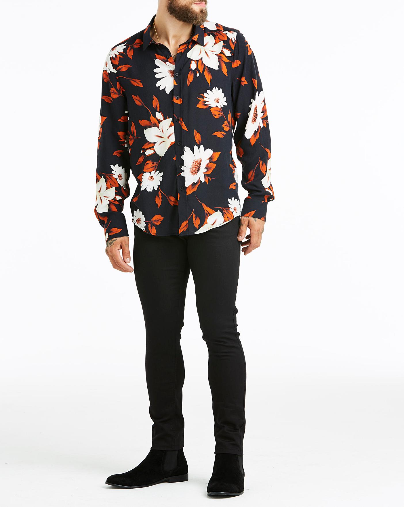 Floral Print L/S Shirt | Jacamo
