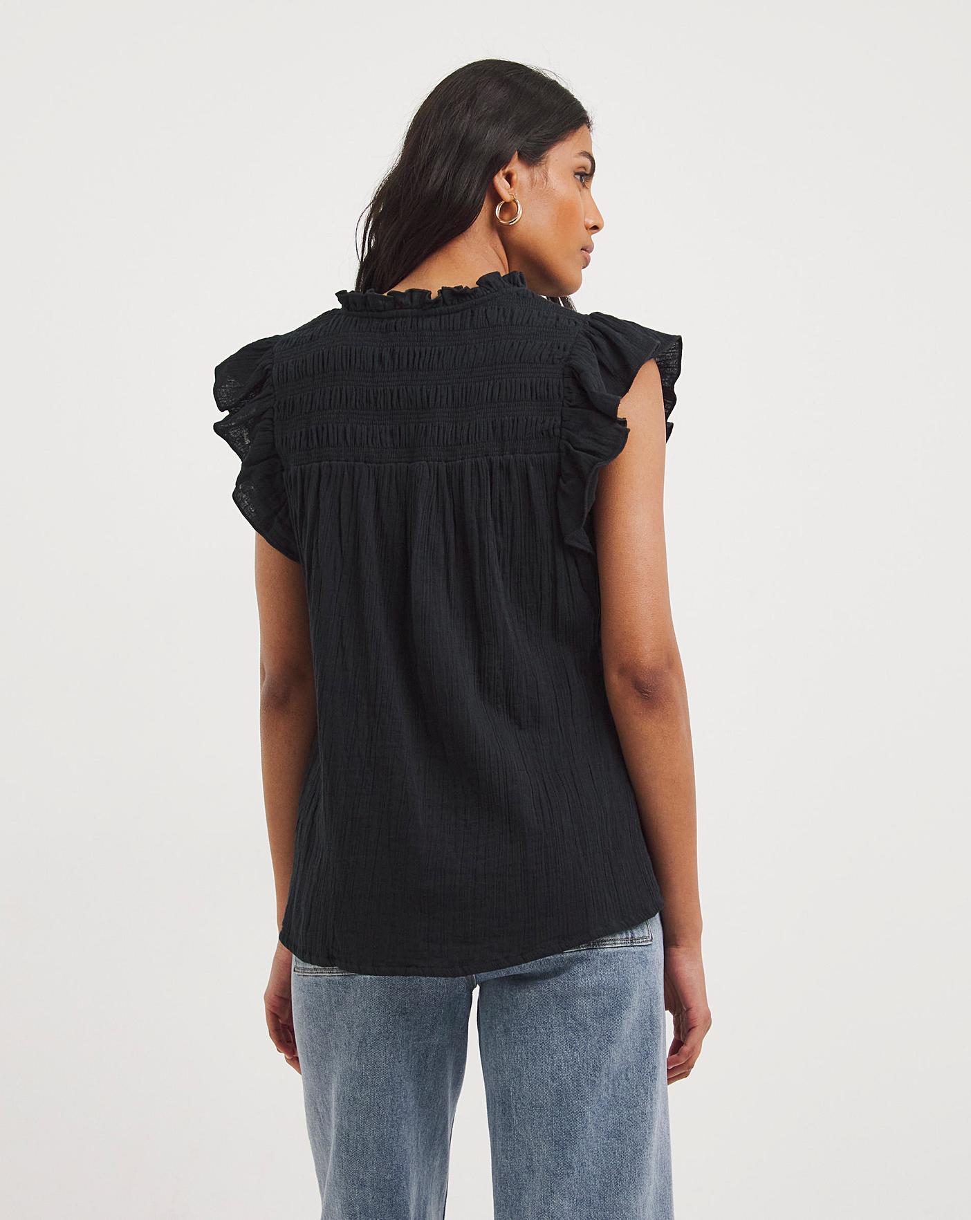 Frill Sleeve Cheesecloth Blouse | J D Williams