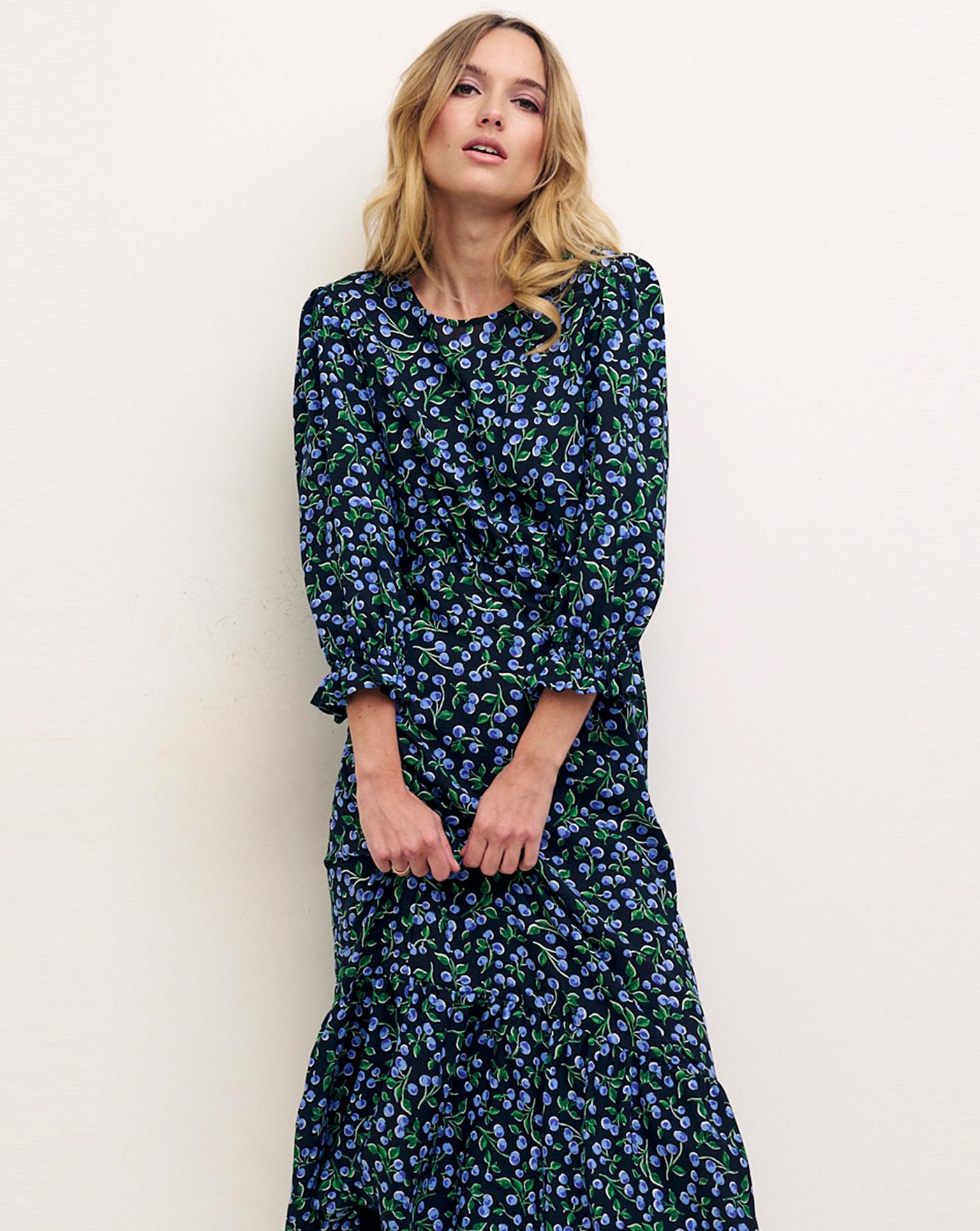 Long sleeve floaty outlet midi dress