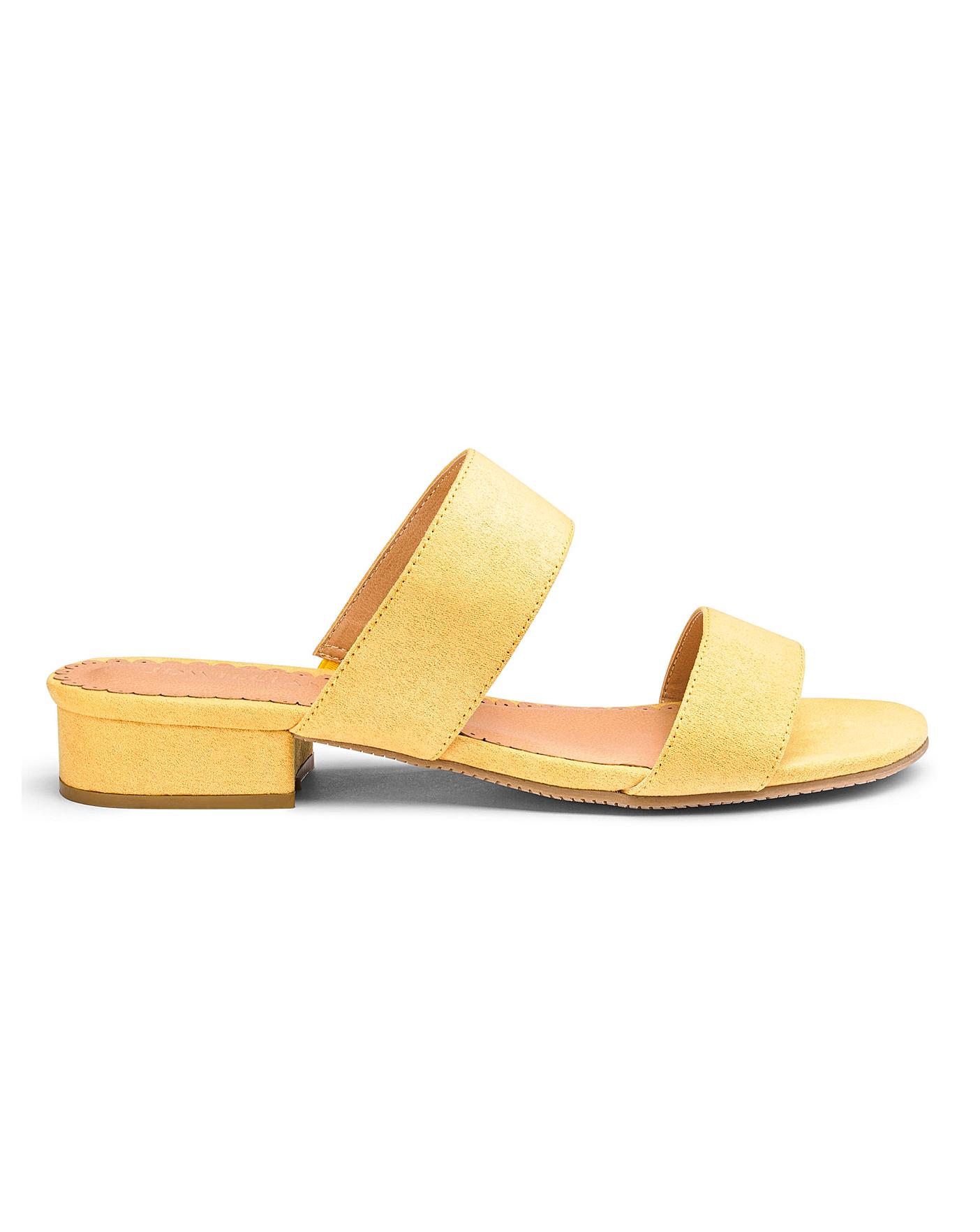 Yellow Flexi Sole Mule Sandals E Fit 