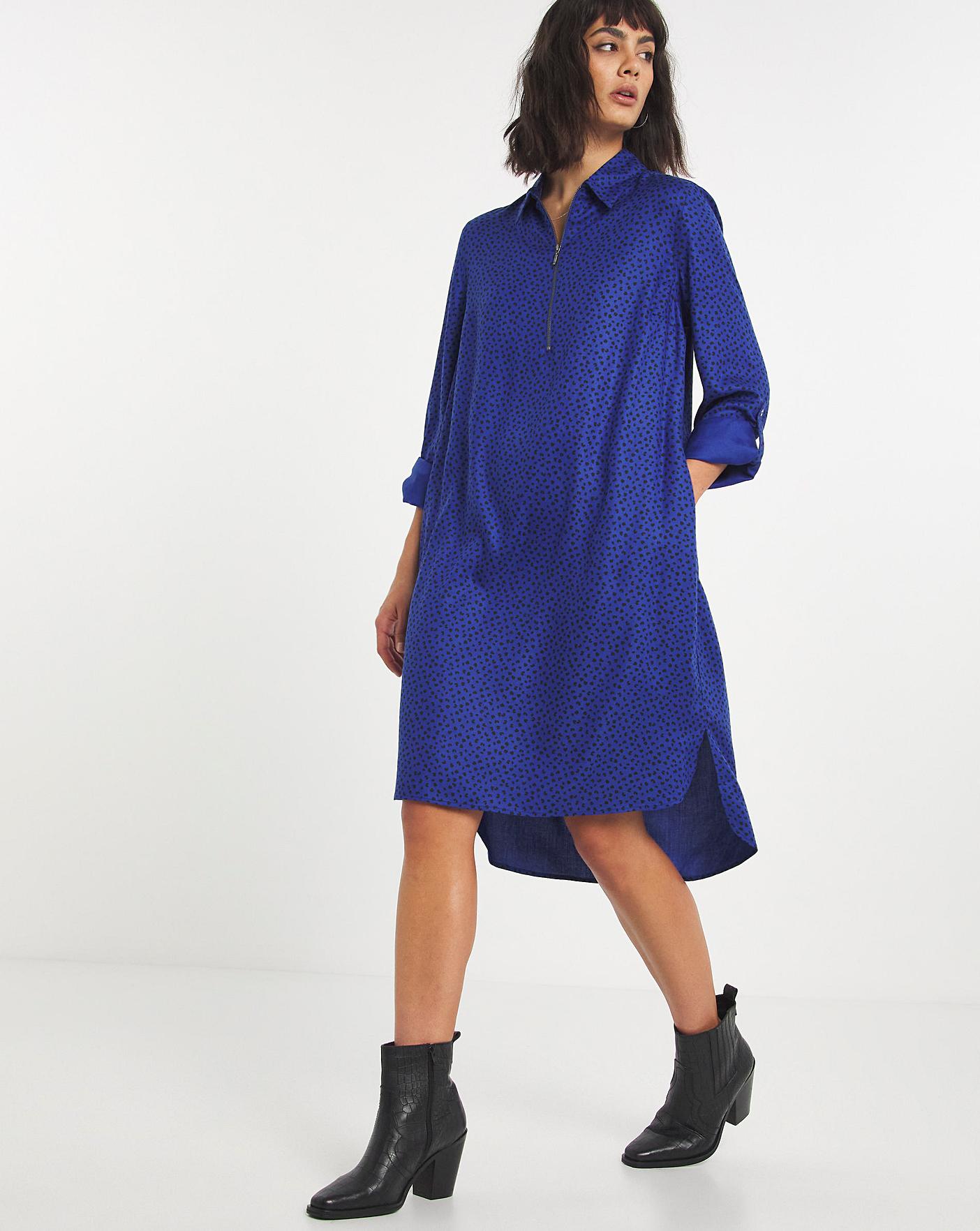 cobalt shirt dress