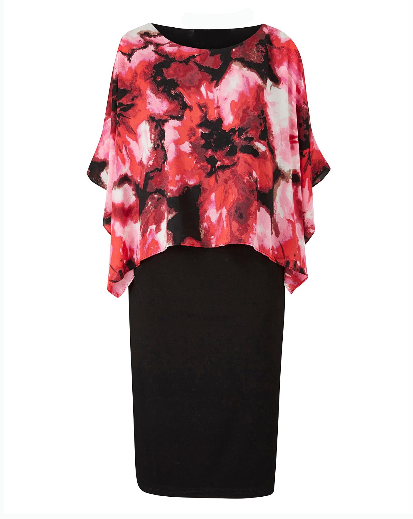 Together Print Overlay Dress J D Williams