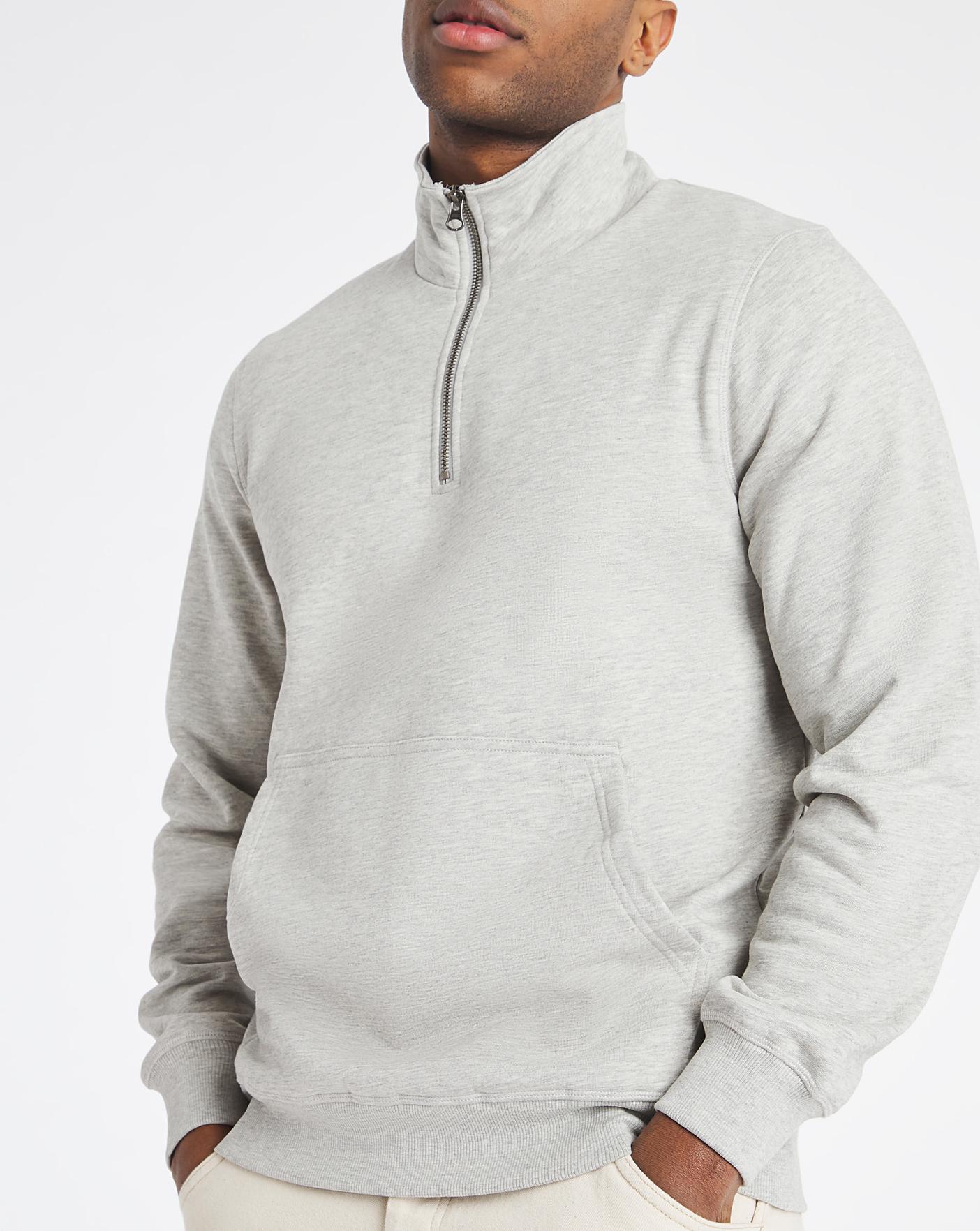 grey quarter zip
