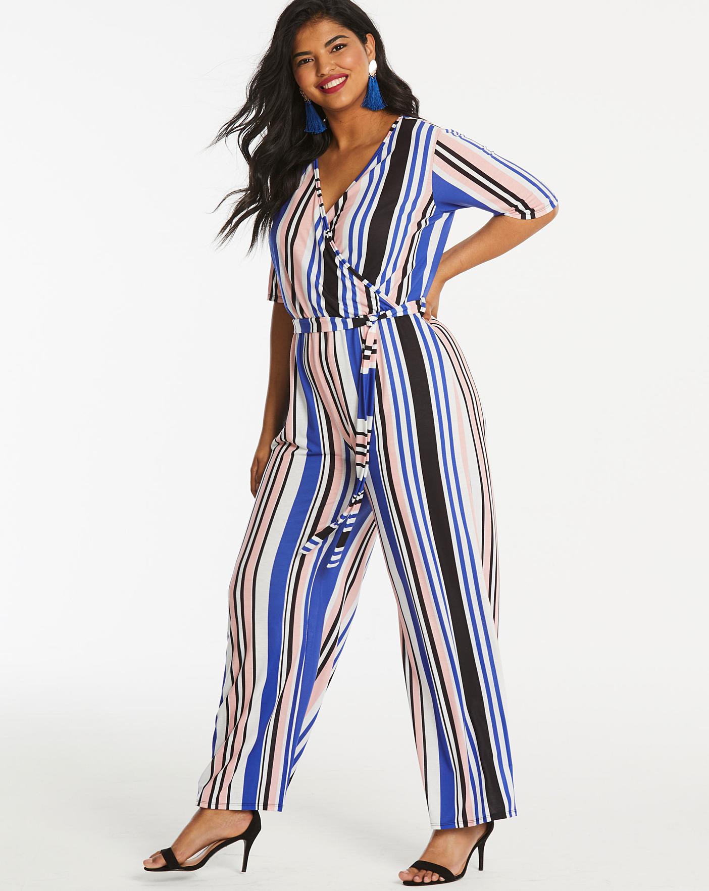 Pink Clove Stripe Jumpsuit | Simply Be