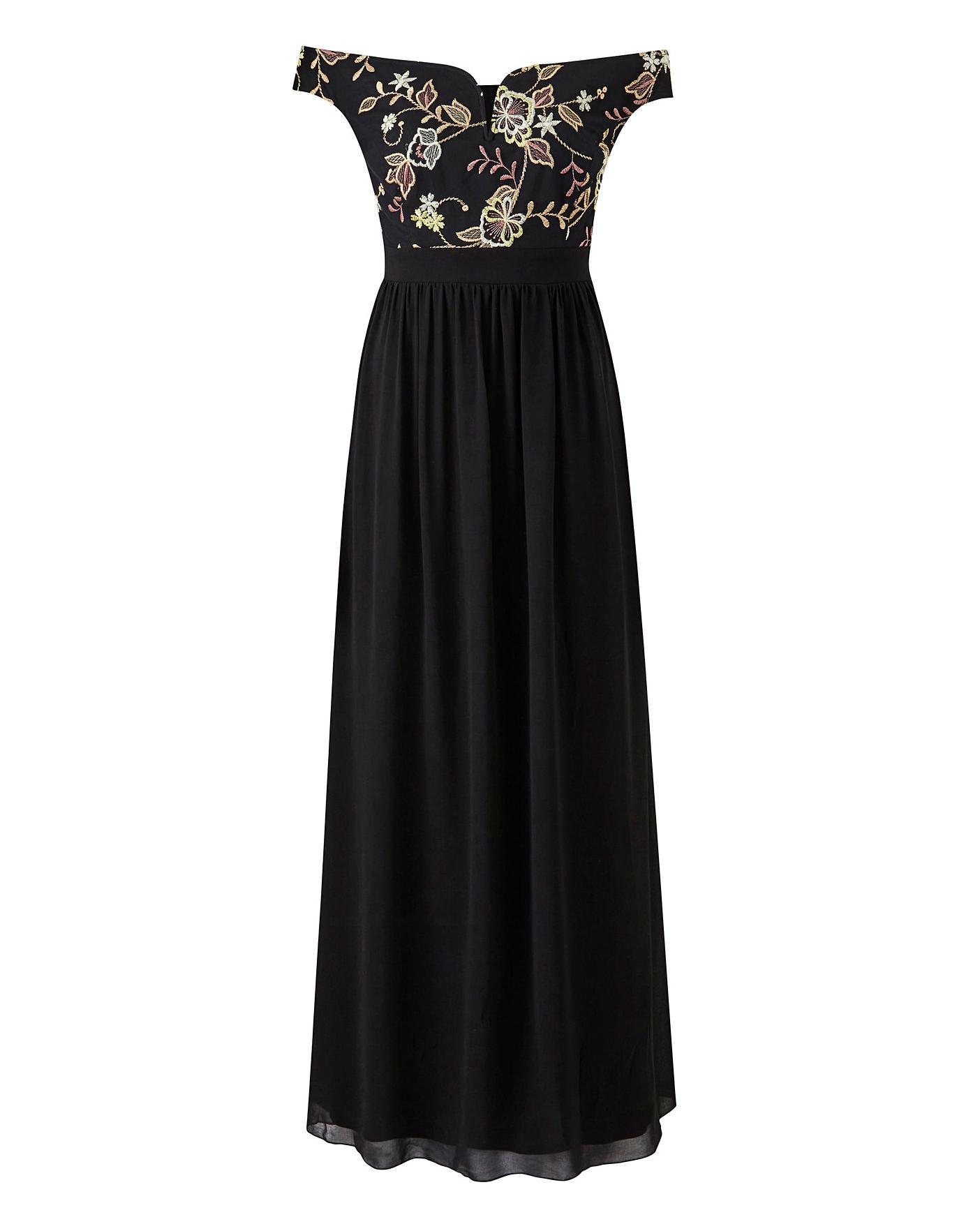 Little mistress shop embroidered maxi dress