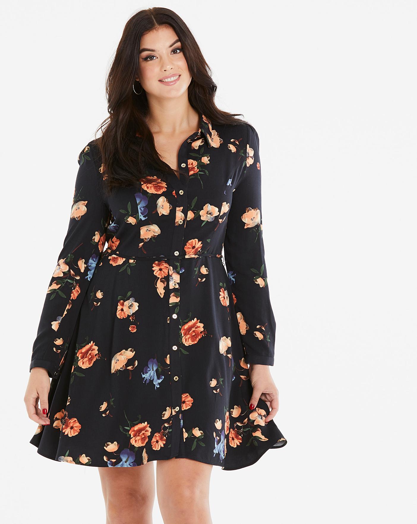 Oasis Floral Print Shirt Dress | Simply Be