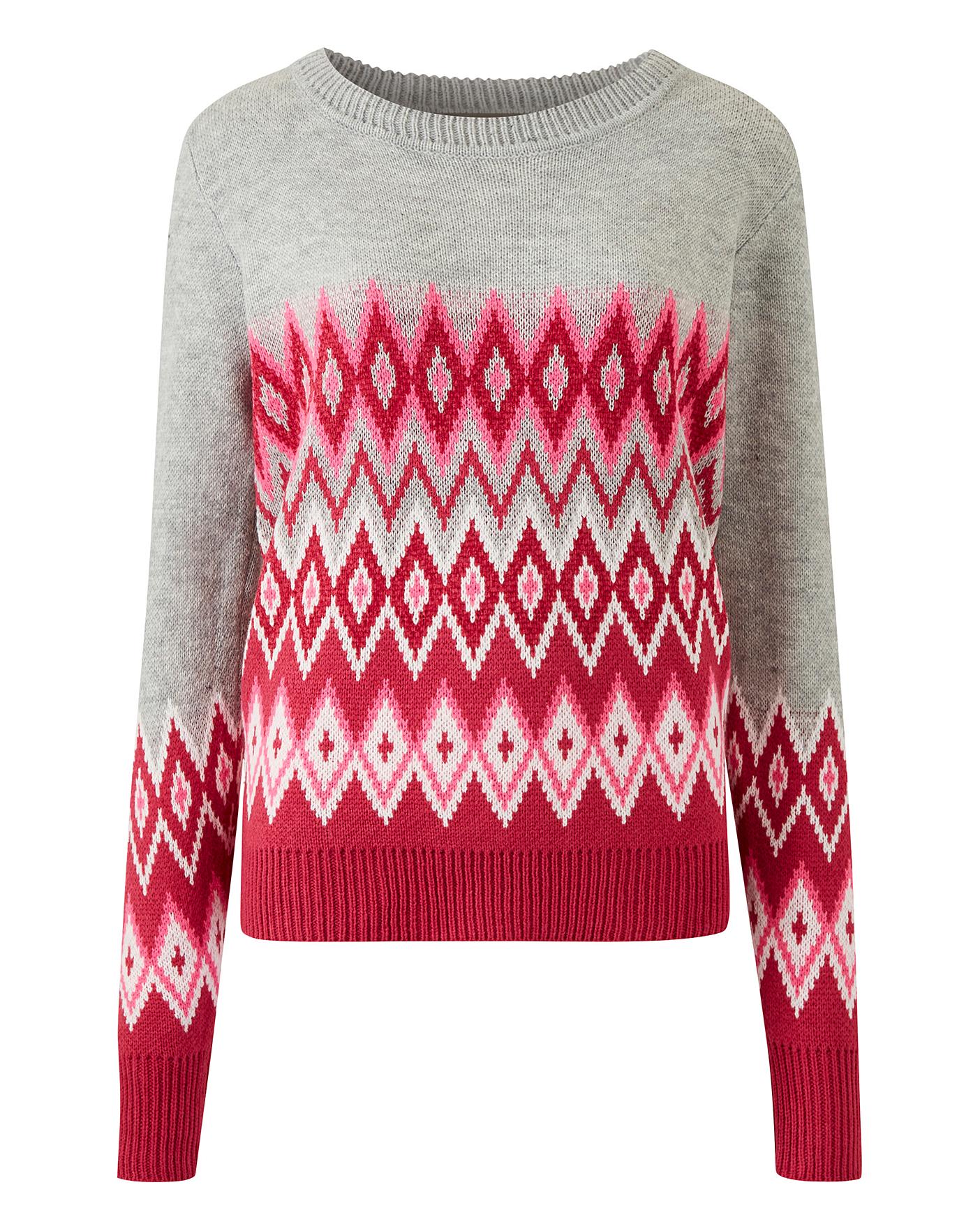 Oasis pink clearance fairisle jumper