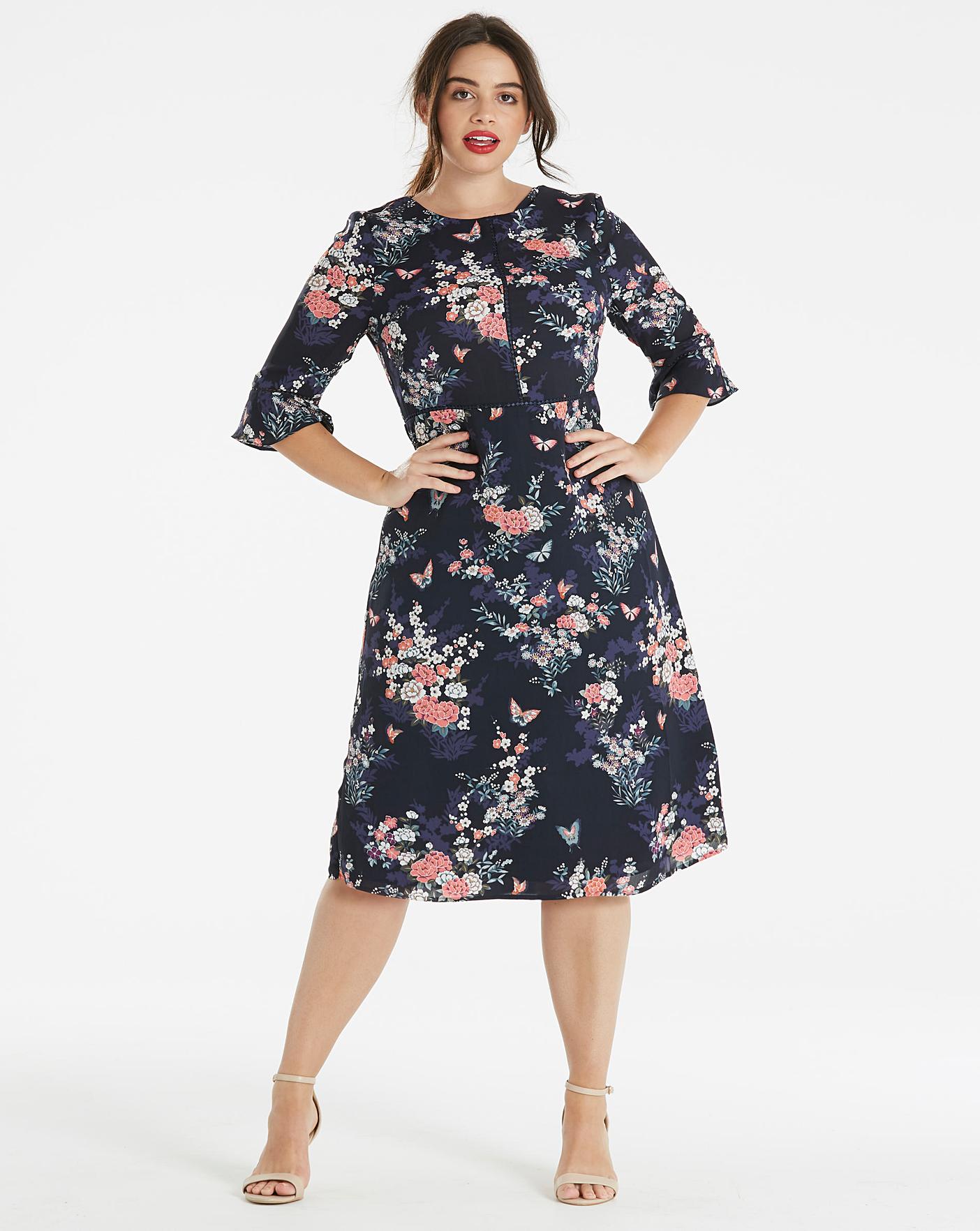 Oasis Curve Kimono Sleeve Midi Dress Simply Be 2577