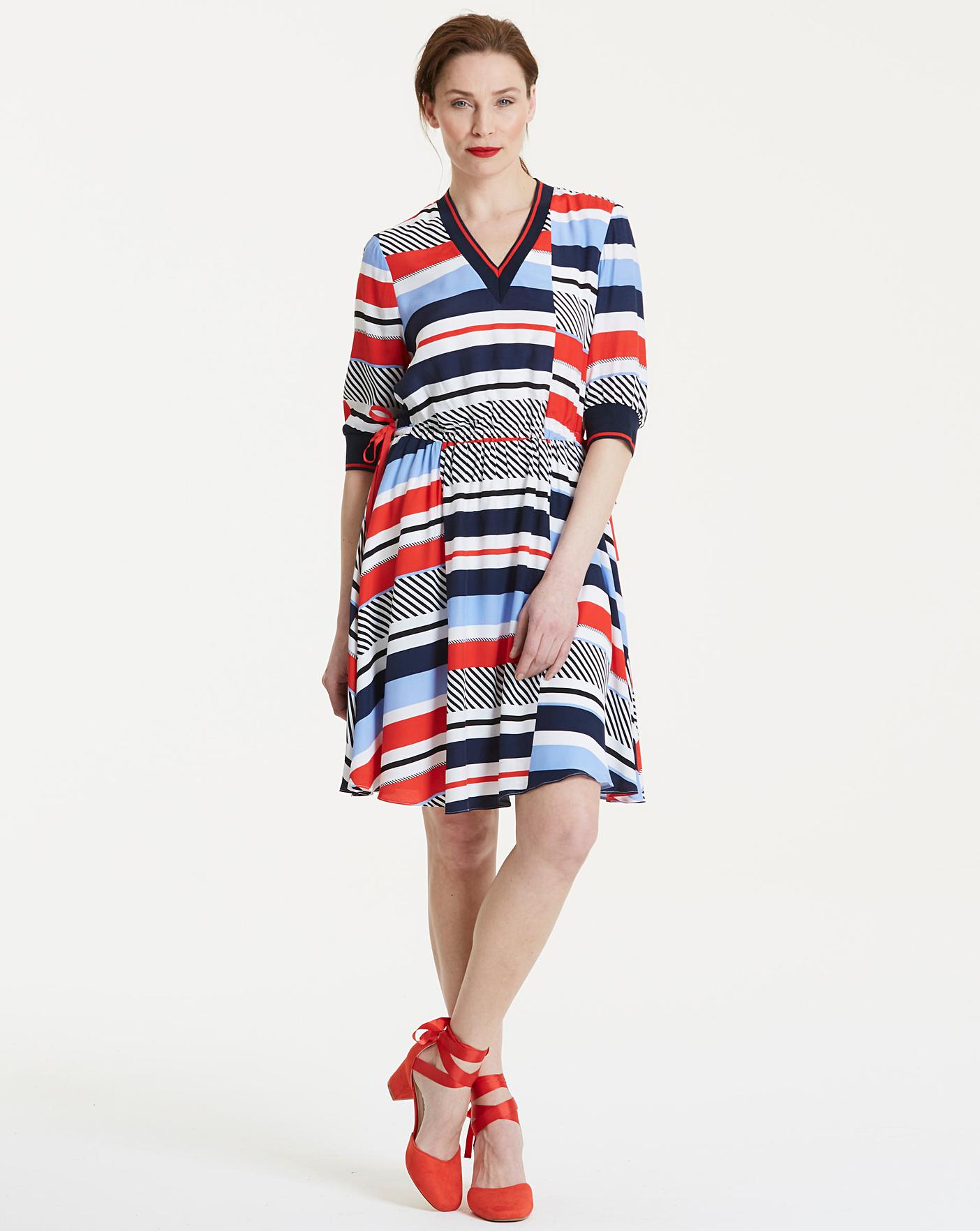 red white and blue tommy hilfiger dress