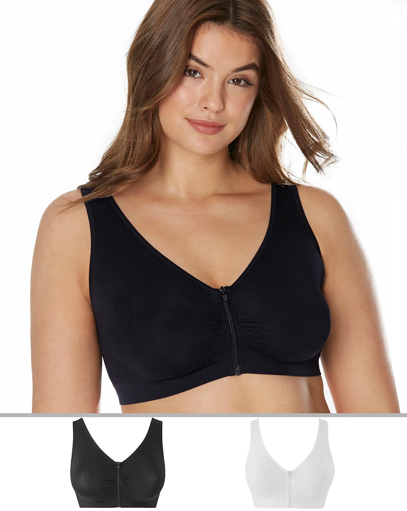 zip front comfort bra