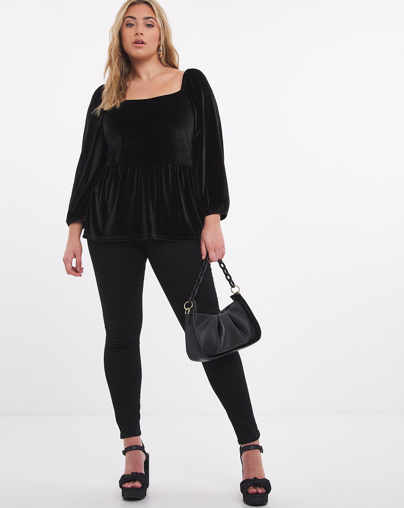 Black velvet cheap evening top