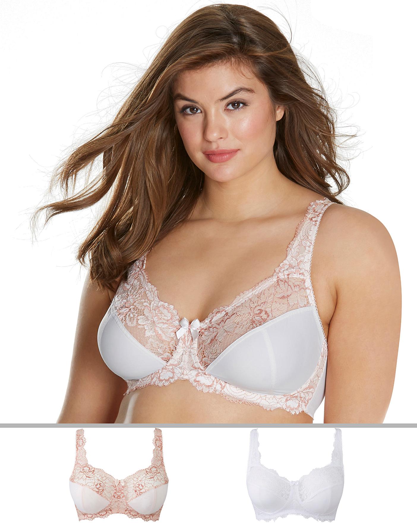 2pack Ella Lace Nonwired Blushwhite Bra Simply Be