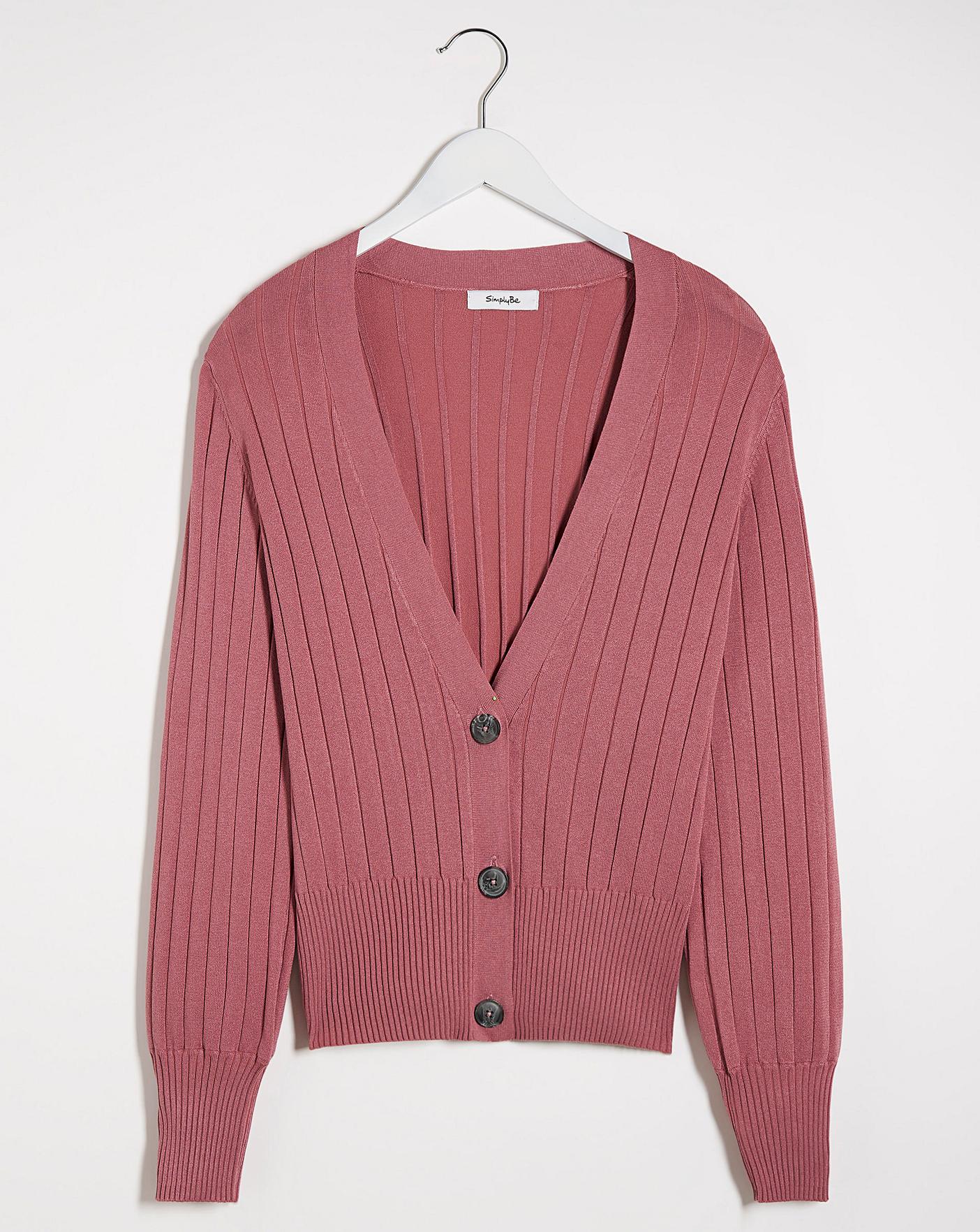 pink ribbed cardigan