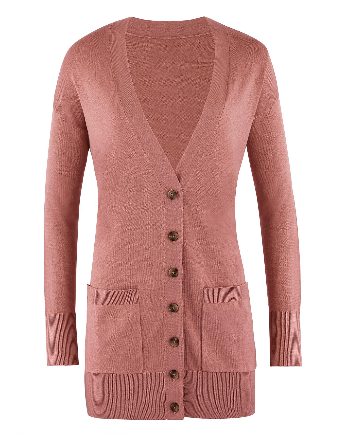 pink boyfriend cardigan