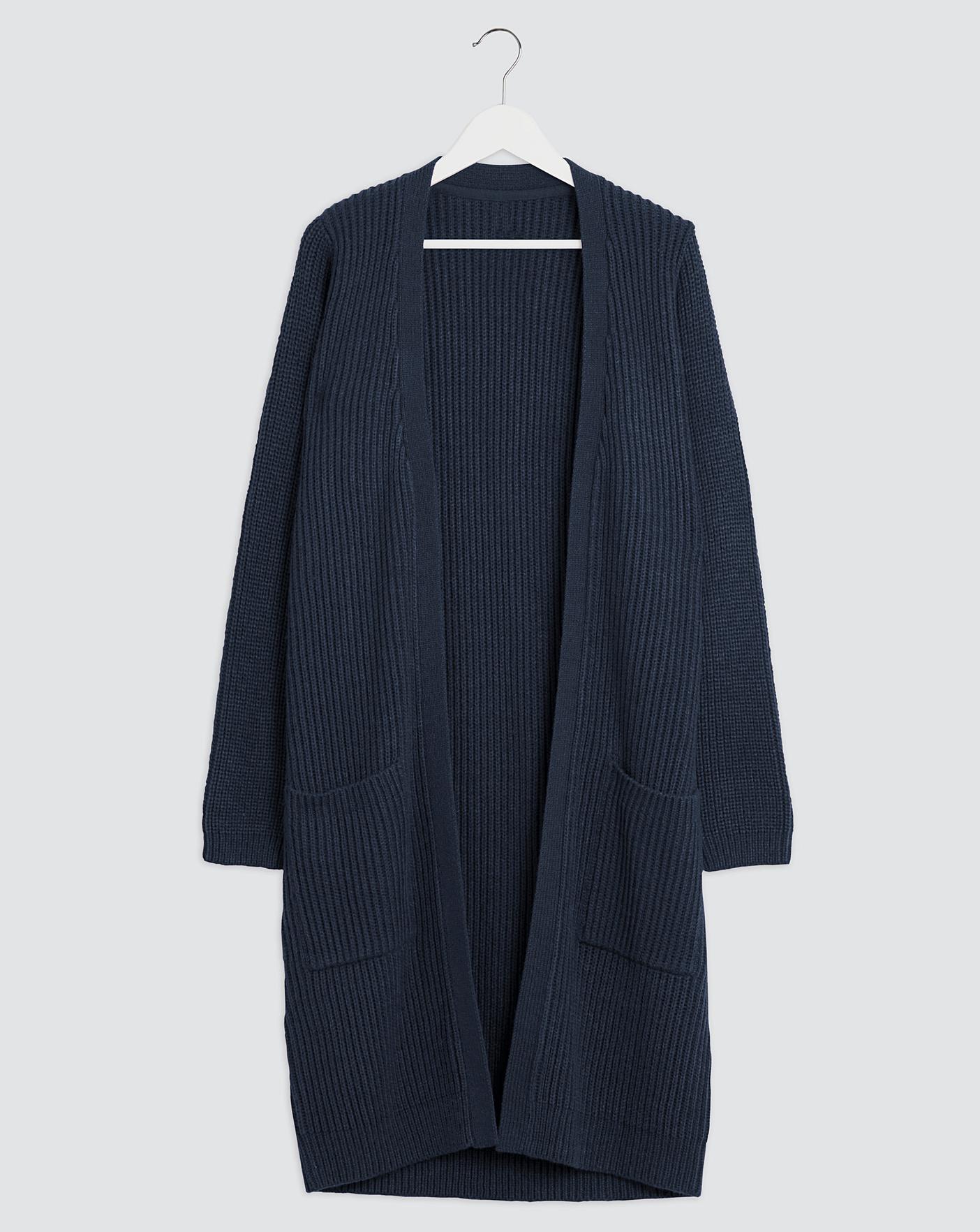 navy longline cardigan uk