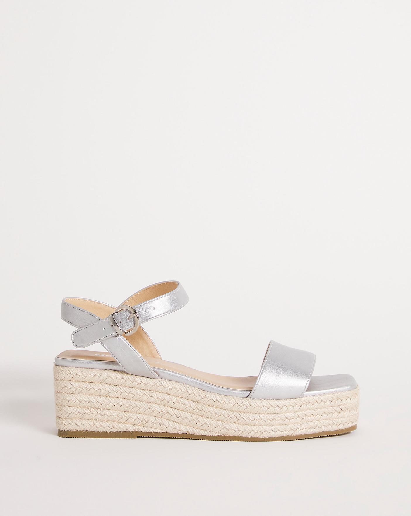 Silver espadrille platform sales sandals