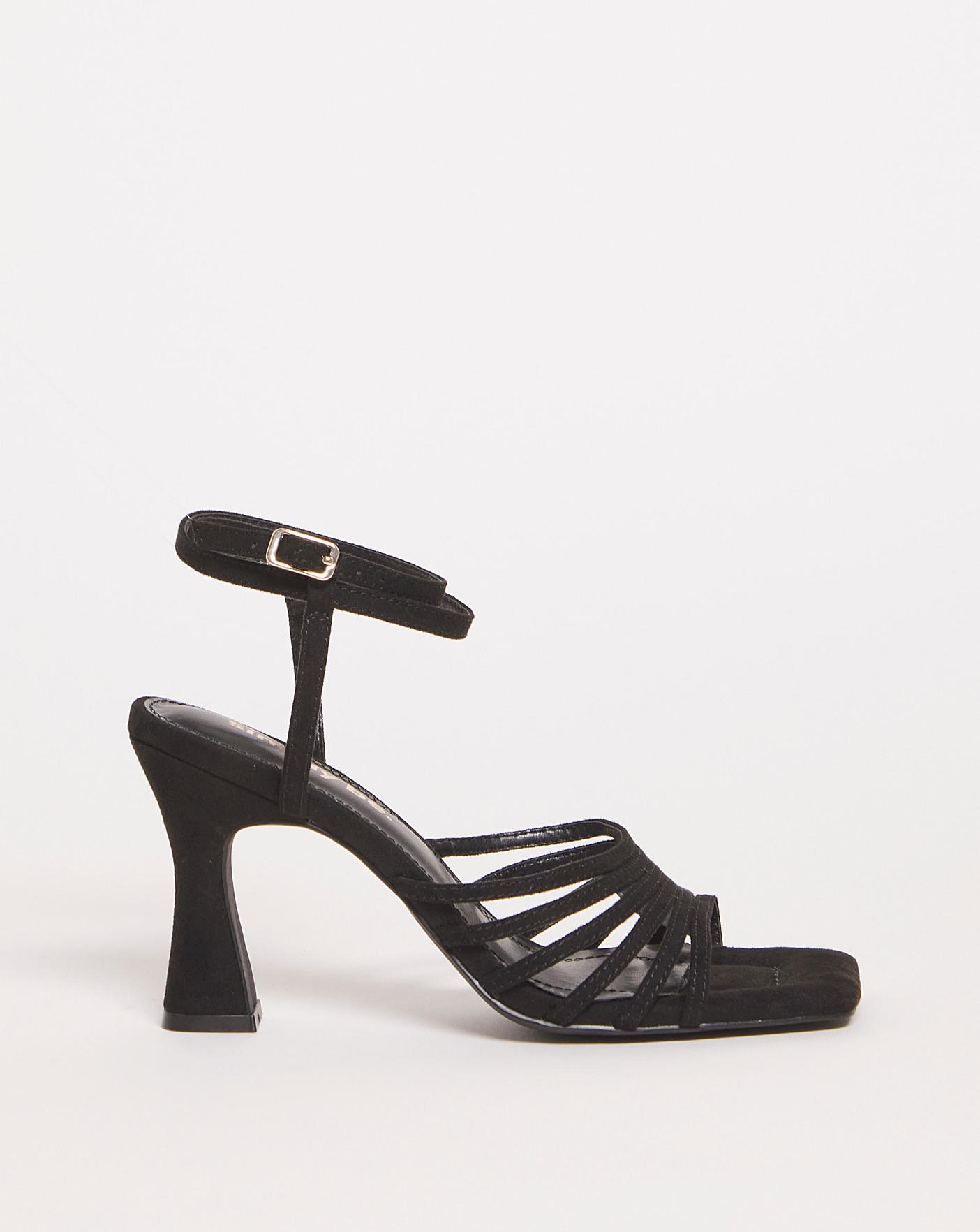 Amazon.com | Jessica Simpson Women's Achaia Caged High Heel Sandal Heeled,  Black, 5 | Heeled Sandals