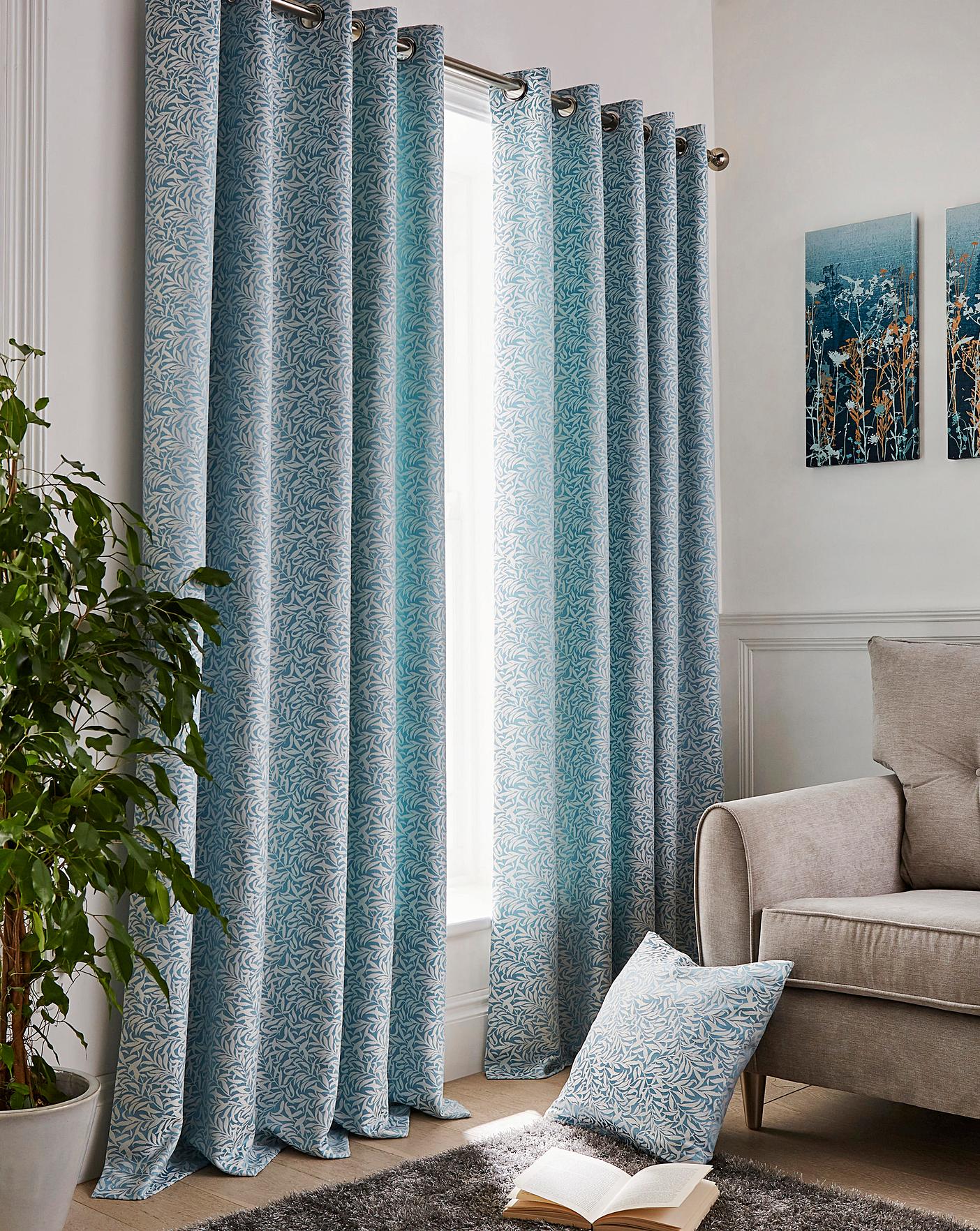 Willow Jaquard Lined Eyelet Curtains J D Williams