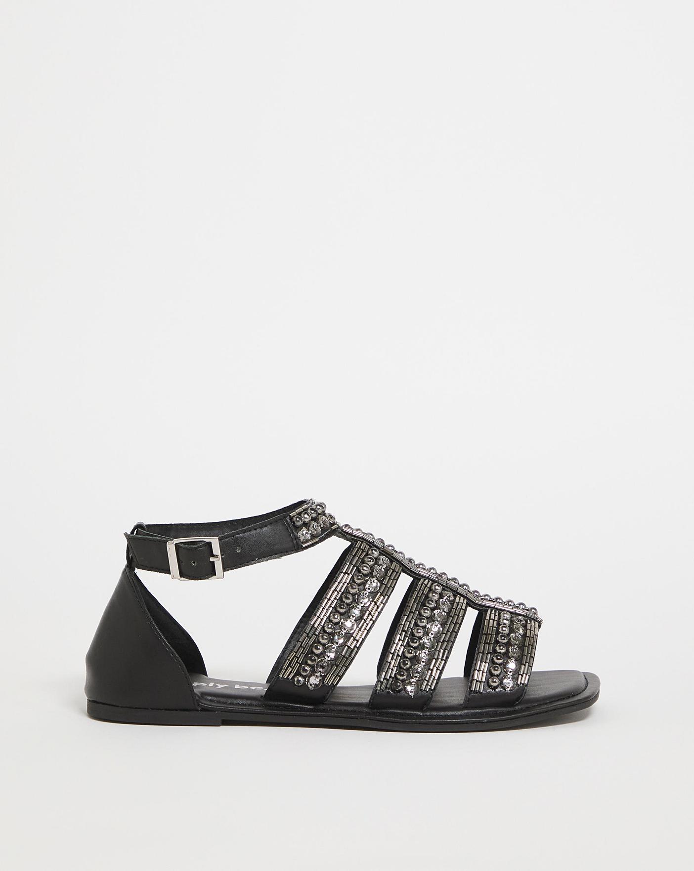 Wide fit cheap embellished sandals